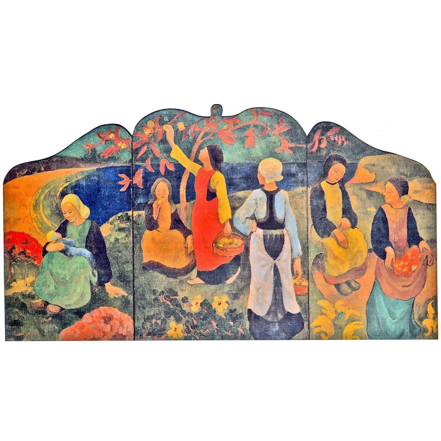  Paul Serusier. Le Cueillette des pommes (Le triptyque de Pont-Aven). 1891. Private collection