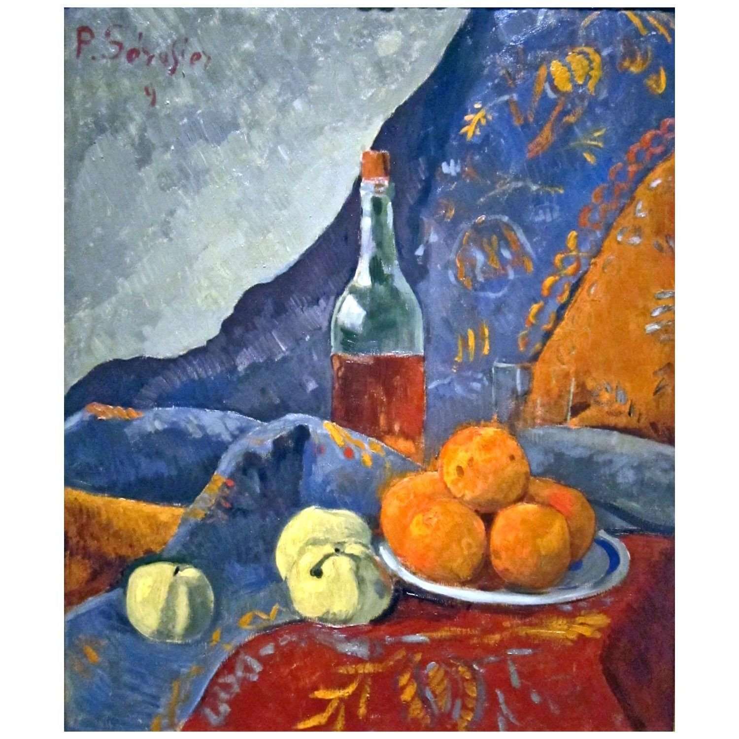  Paul Serusier. Nature morte avec bouteille et fruit. 1909. San Diego Museum of Art