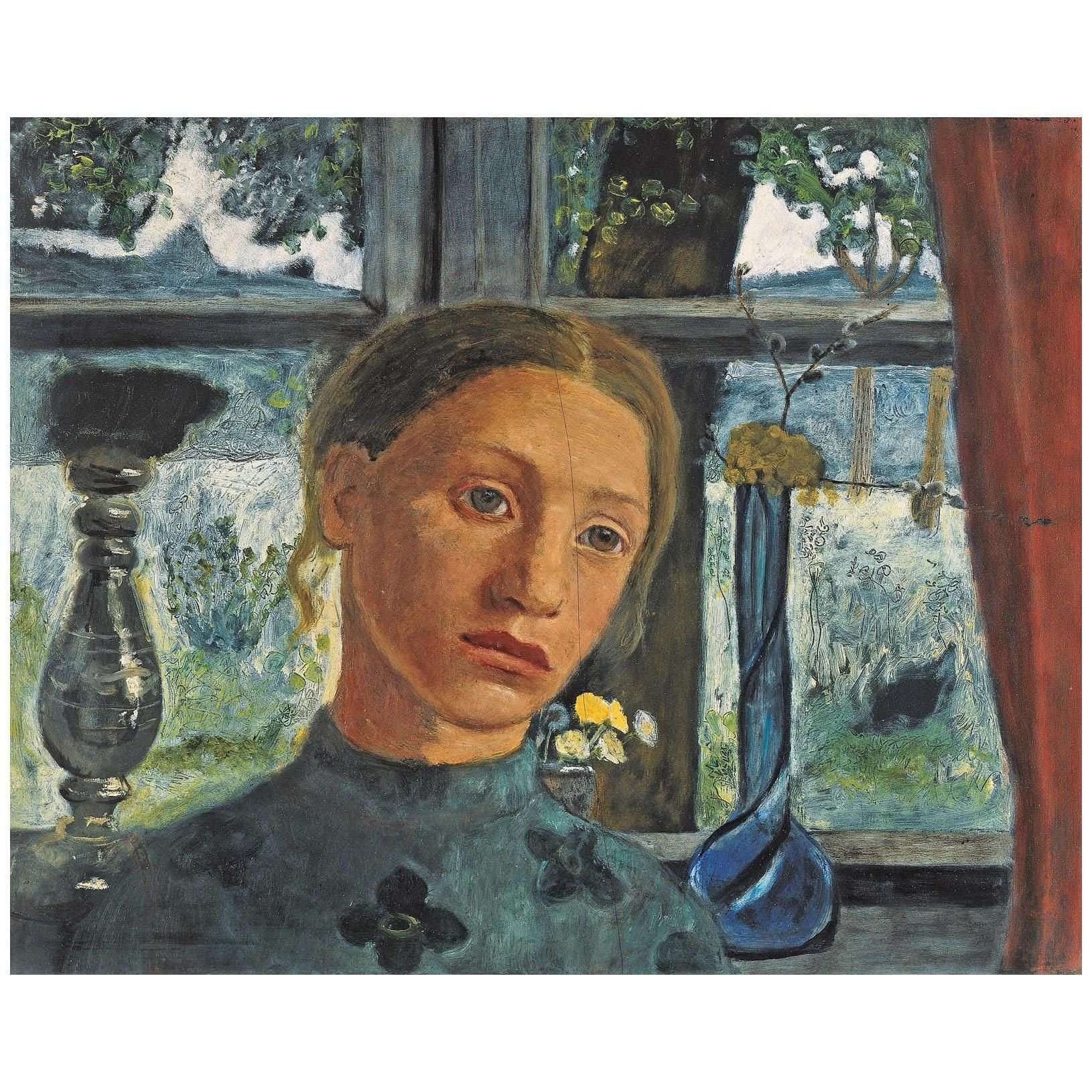  -Paula Modersohn-Becker. Madchenkopf vor einem Fenster. 1902. Kunsthalle Bremen