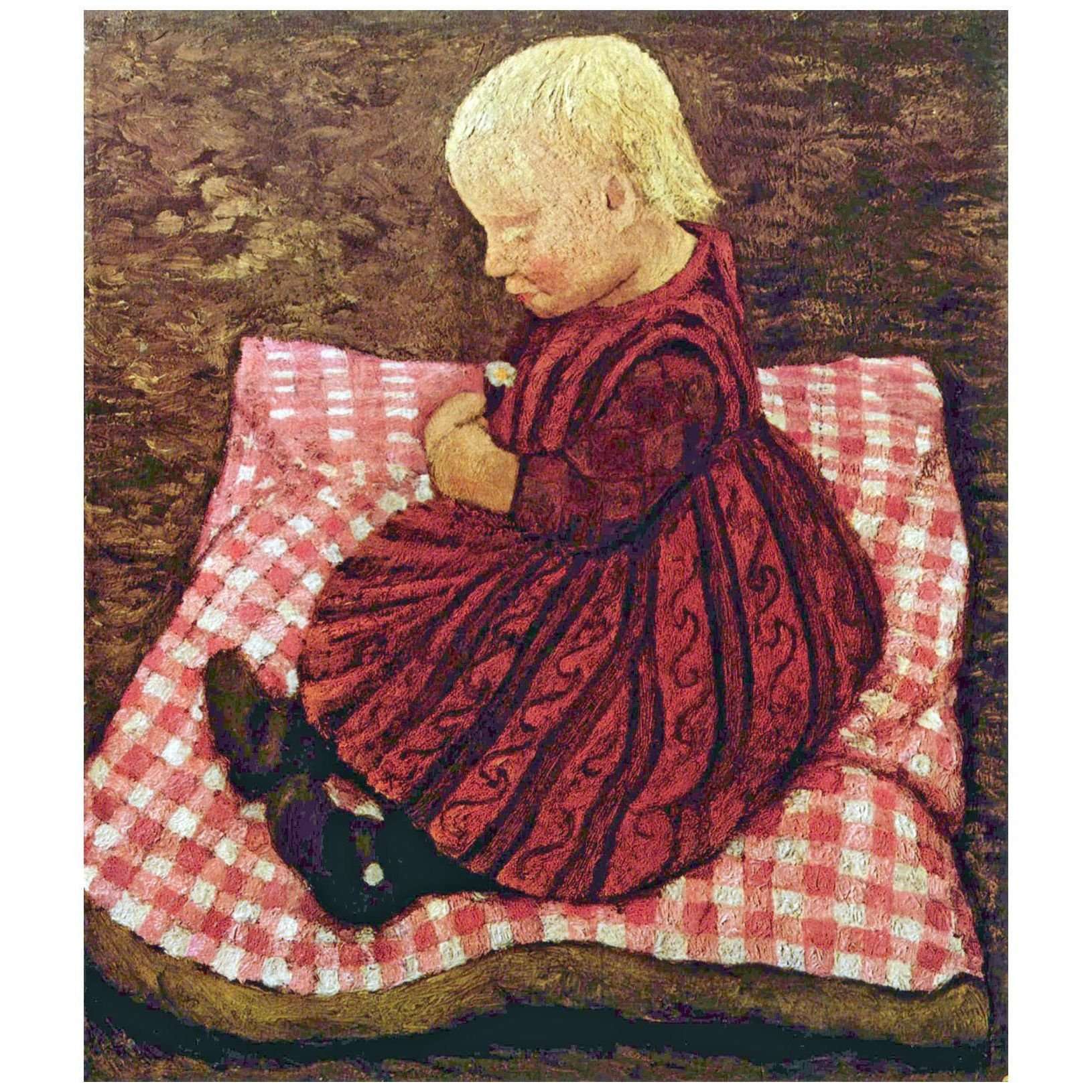  -Paula Modersohn-Becker. Kind auf karierten Kisse. 1904. Modersohn-Becker Museum Bremen
