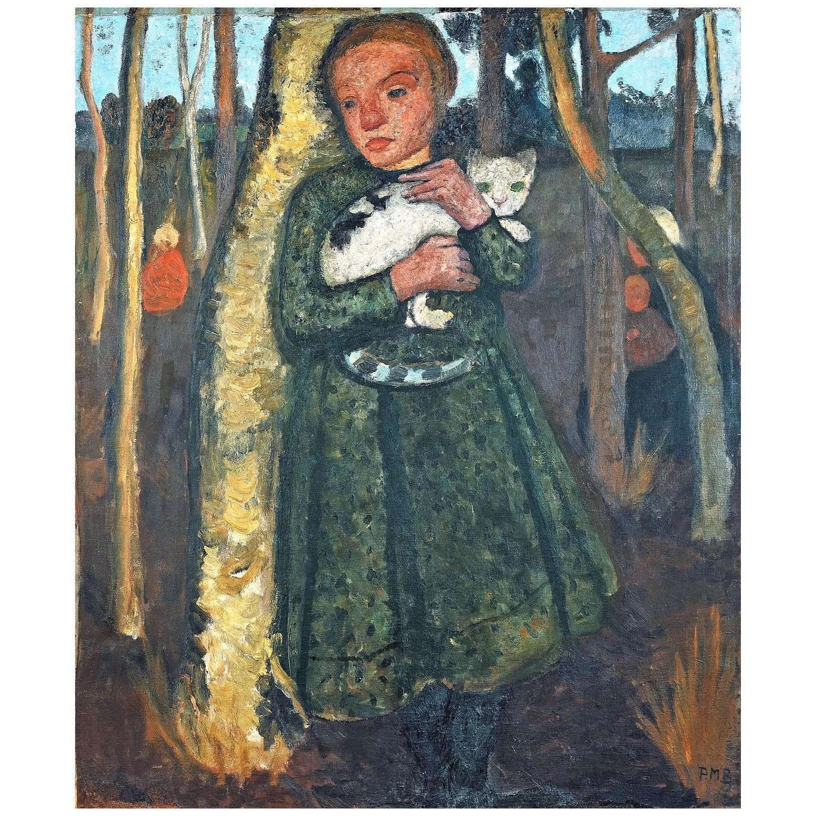  -Paula Modersohn-Becker. Madchen mit Katze. 1904. Modersohn-Becker Museum