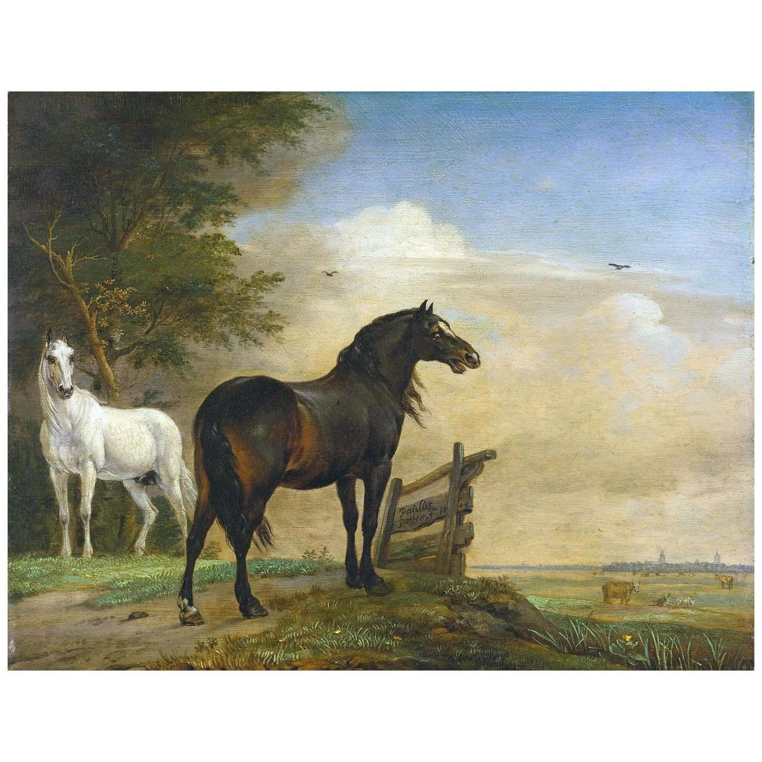  Paulus Potter. Two Horses near a Gate. 1649. Rijksmuseum Amsterdam