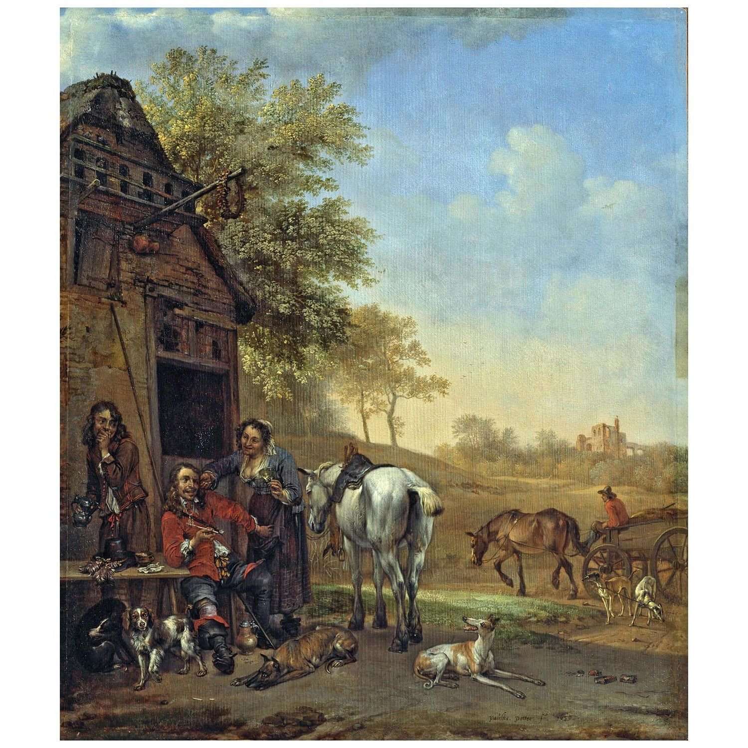  Paulus Potter. Resting Rider before an Inn. 1650. Staatisches Museum Schwerin