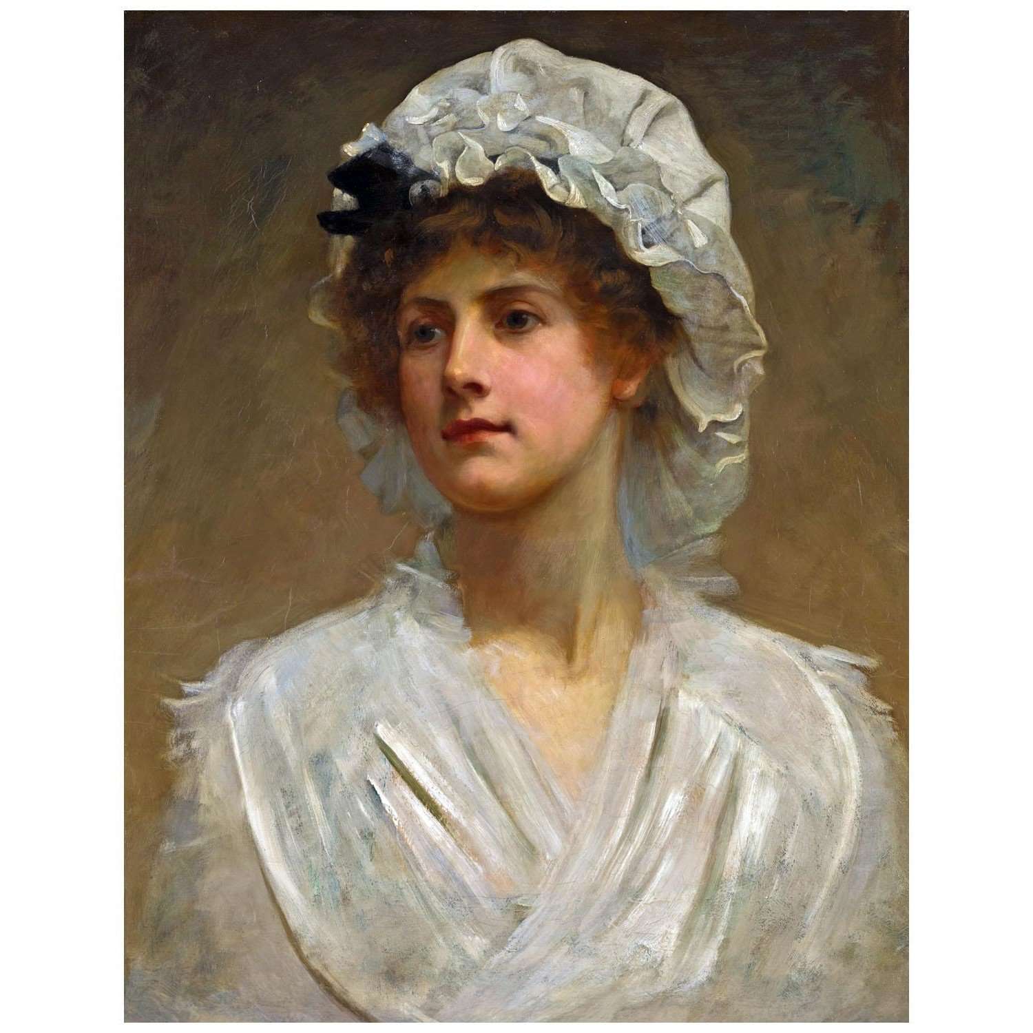 - Philip Calderon. Portrait of the Young Woman. 1860. Private collection