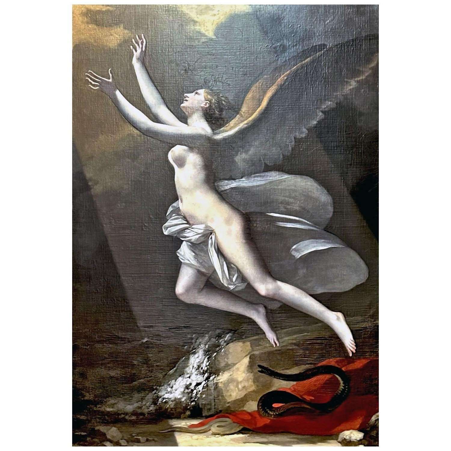   Pierre Paul Prudhon. L'?me brisant les liens qui l'attachent ? la terre. 1823. Louvre