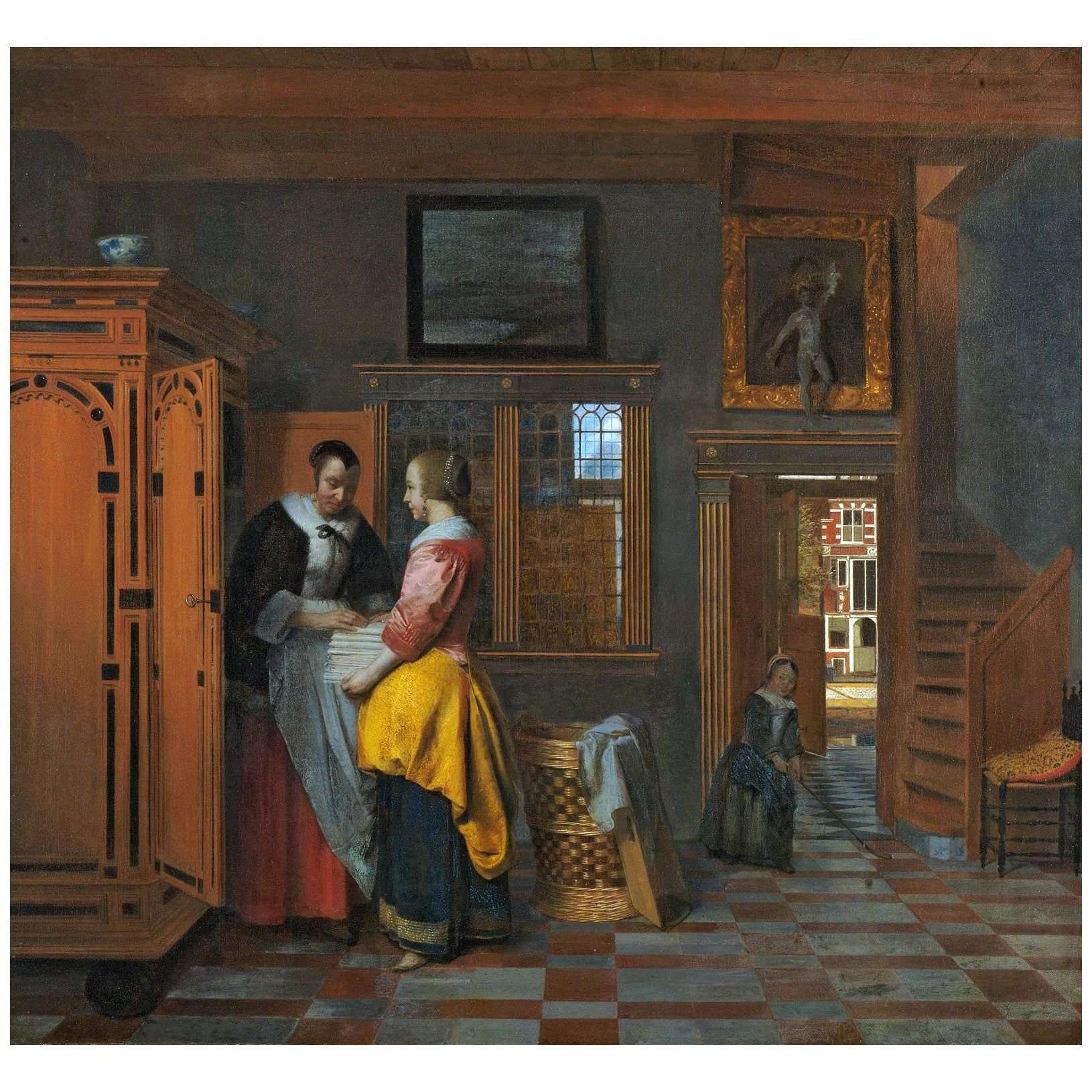   Pieter de Hooch. Interior with Women beside a Linen Cupboard. 1663. Rijksmuseum, Amsterdam