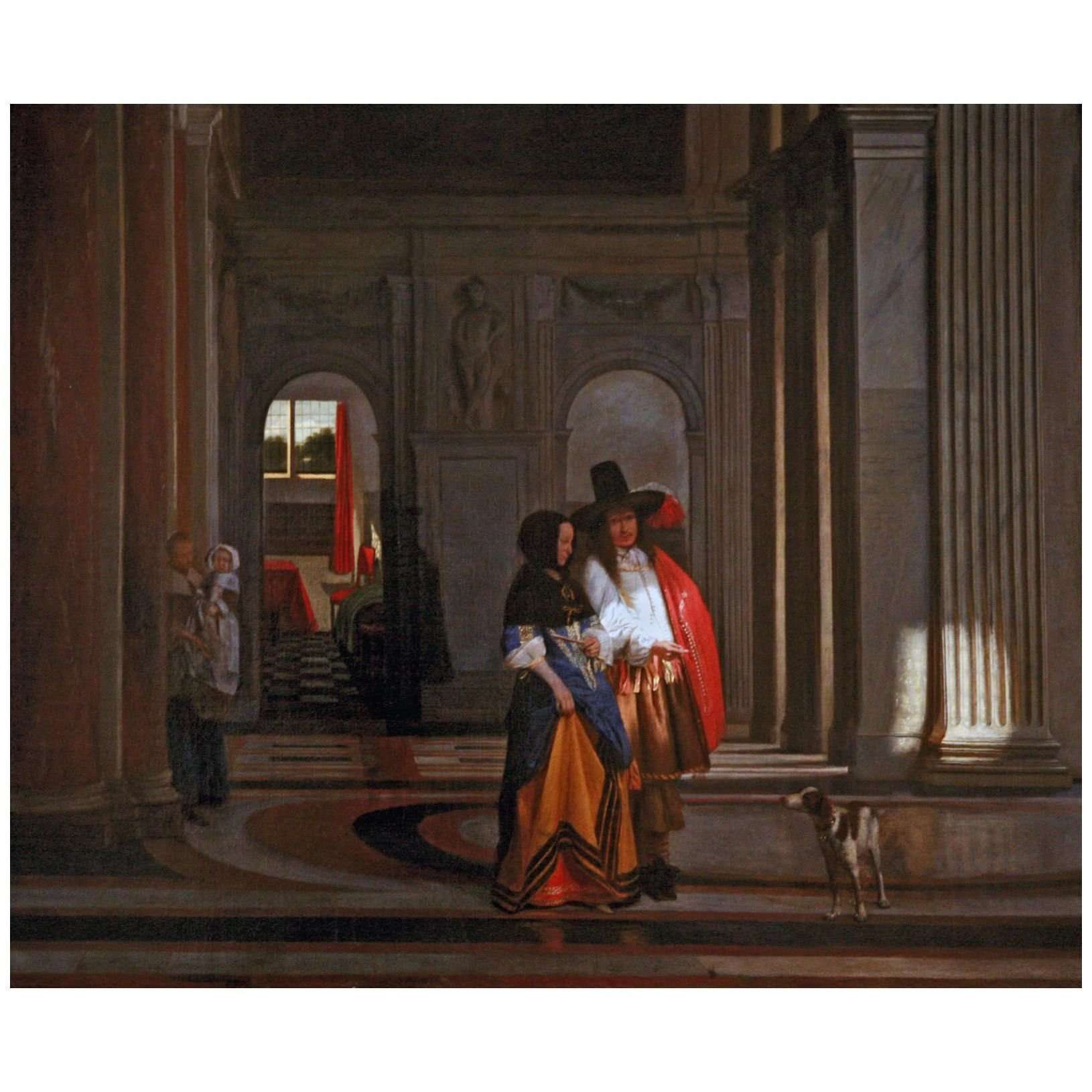   Pieter de Hooch. Going for the Walk. 1663-1665. Musee des Bx-Arts de Strasbourg