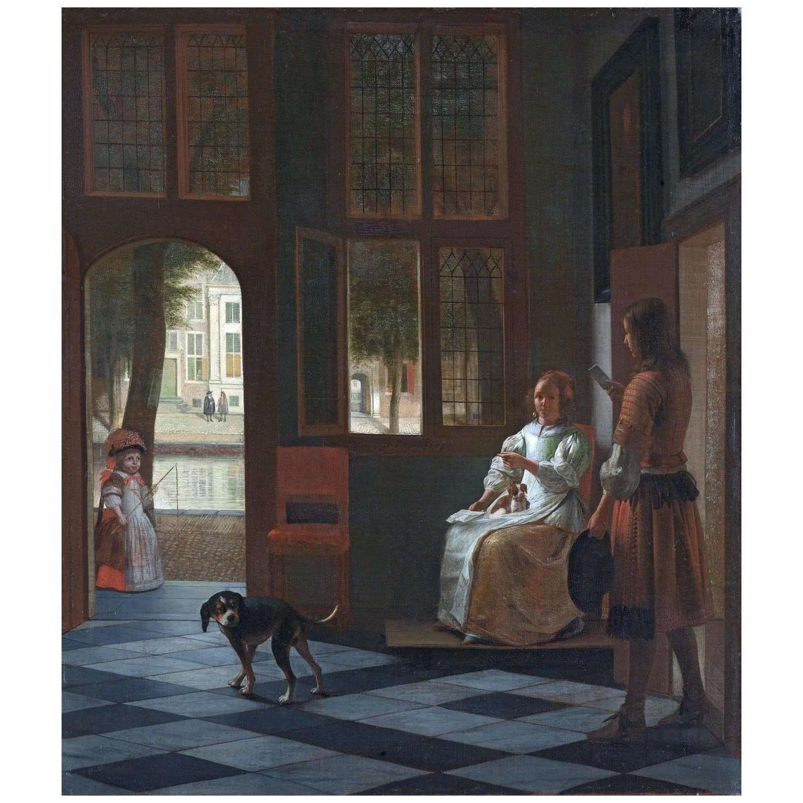   Pieter de Hooch. Man Handing a Letter to a Woman. 1670. Rijksmuseum, Amsterdam