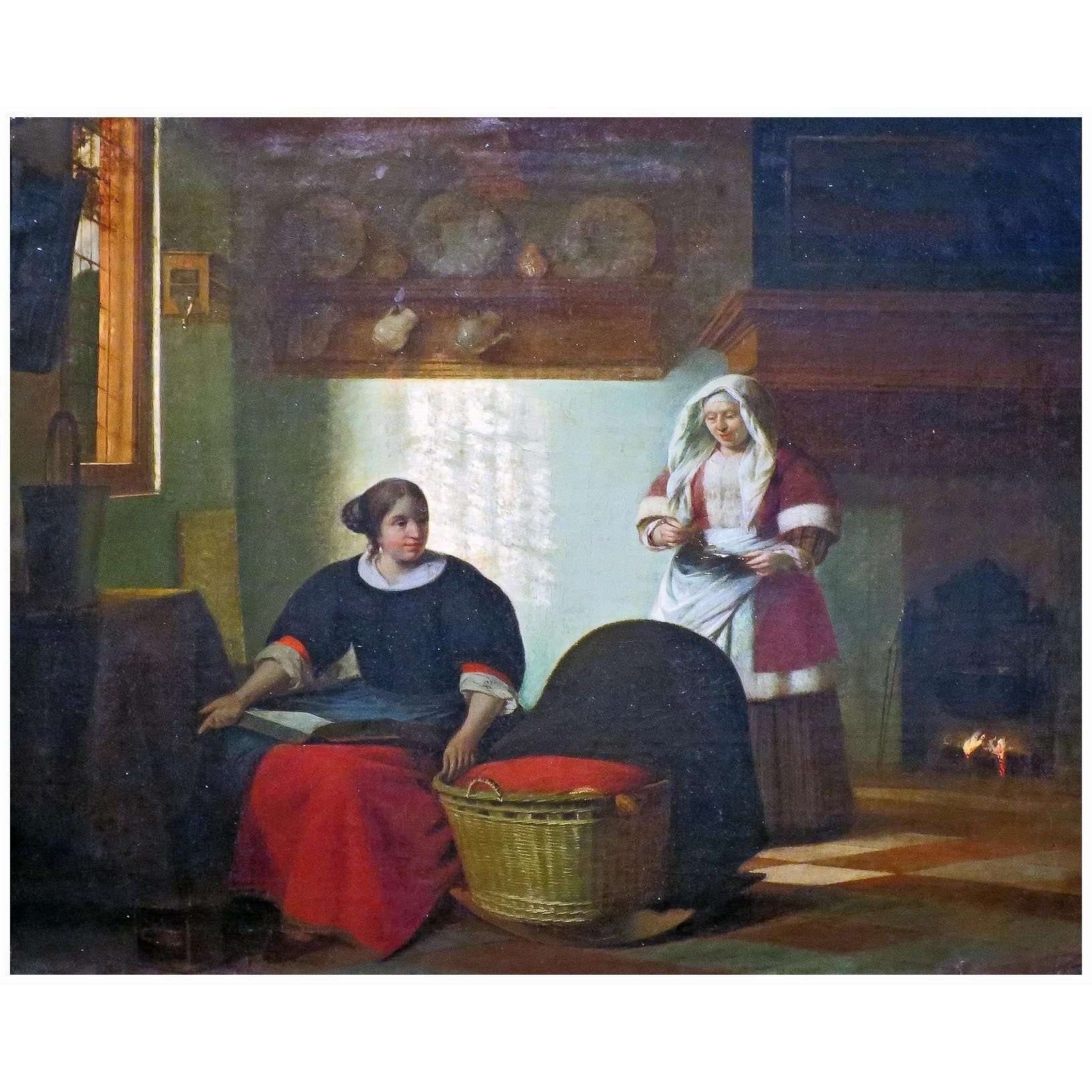   Pieter de Hooch. The Sickly Child. 1670-1674. Pushkin Museum, Moscow