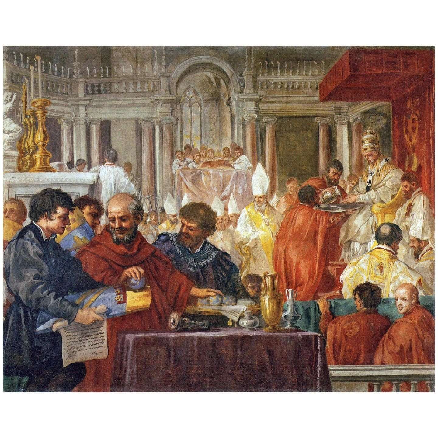    Pietro da Cortona. La Messa di Leone X nel Duomo. 1650. Casa Bounarroti, Firenze