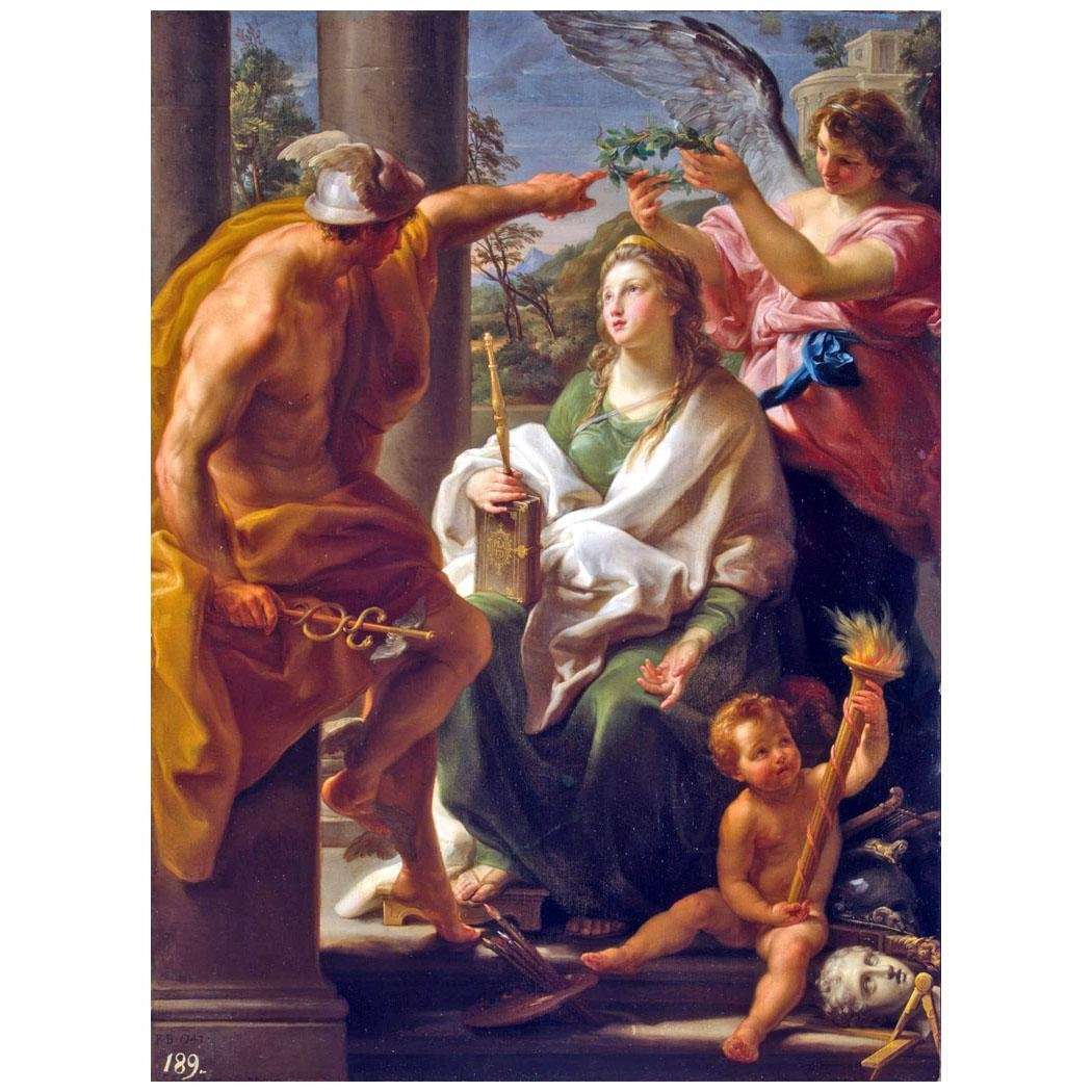  Pompeo Batoni. Mercurio incorona Filosofia. 1747. Hermitage, St-Petersburg