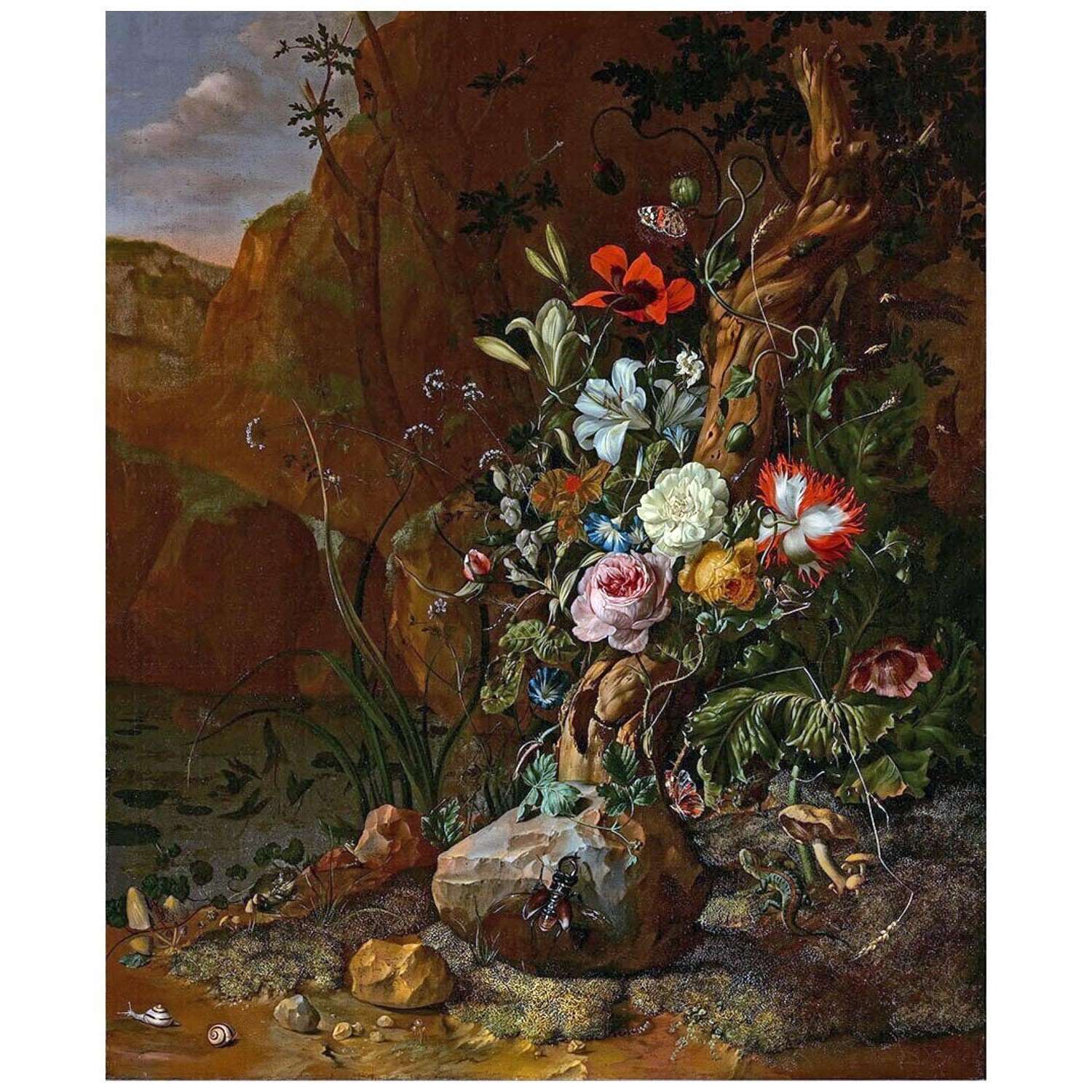  Rachel Ruysch. Tree Trunk with Flowers. 1685. Boijmans Van Beuningen Rotterdam