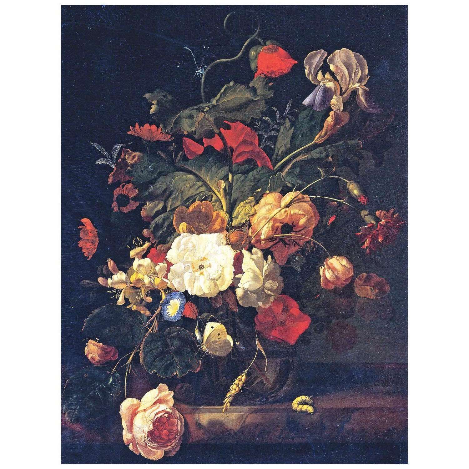  Rachel Ruysch. Flowers in a Glass Vase. 1698. Stadel Museum Frankfurt