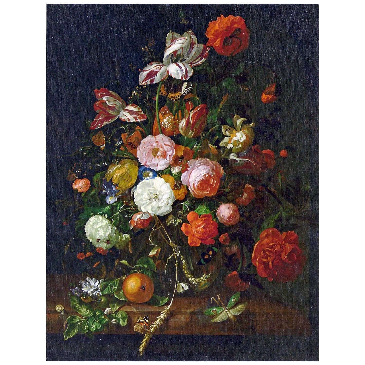  Rachel Ruysch. Bouquet of Flowers. 1708. Alte Pinakothek Munchen