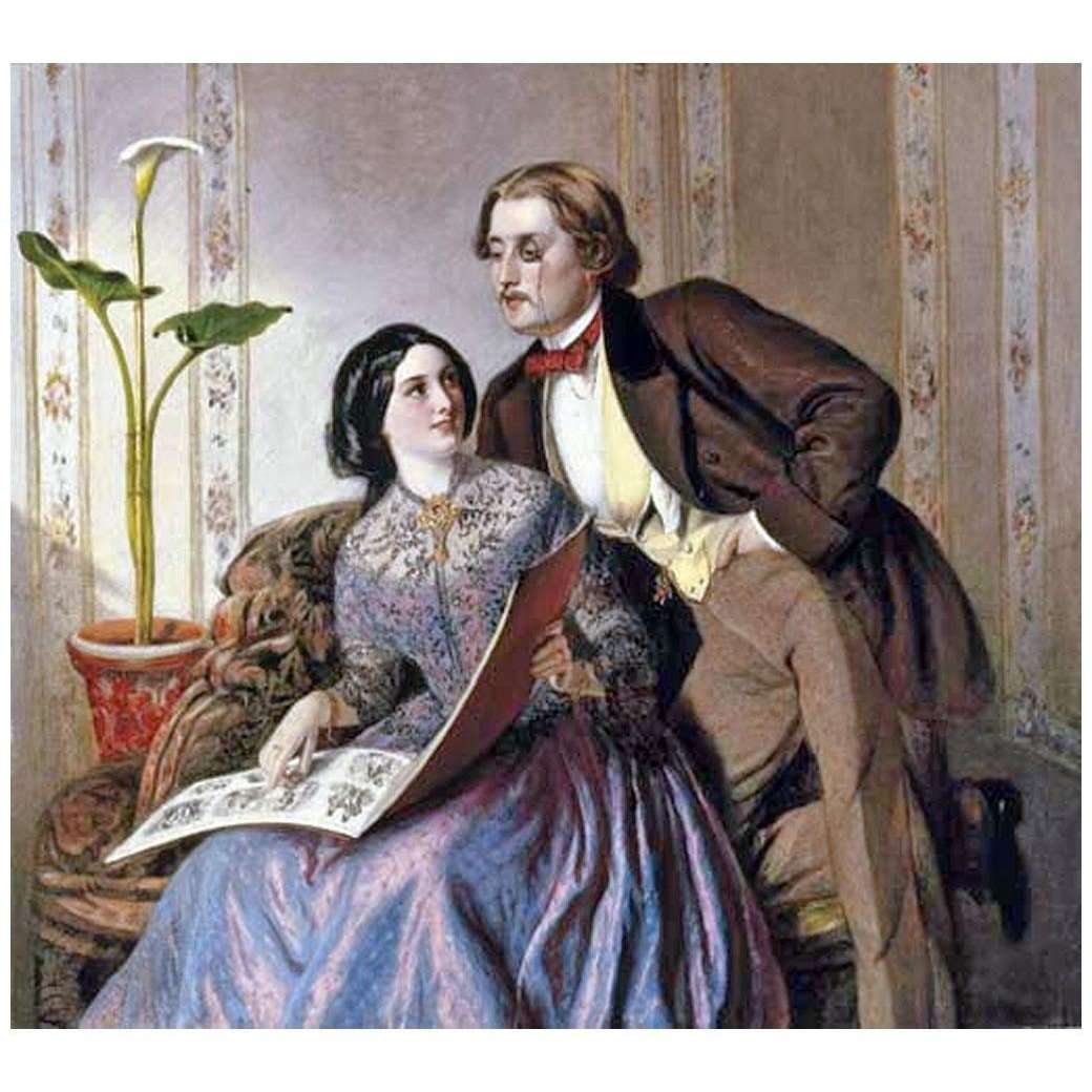  Rebecca Solomon. A Fashionable Couple. 1856. Private collection