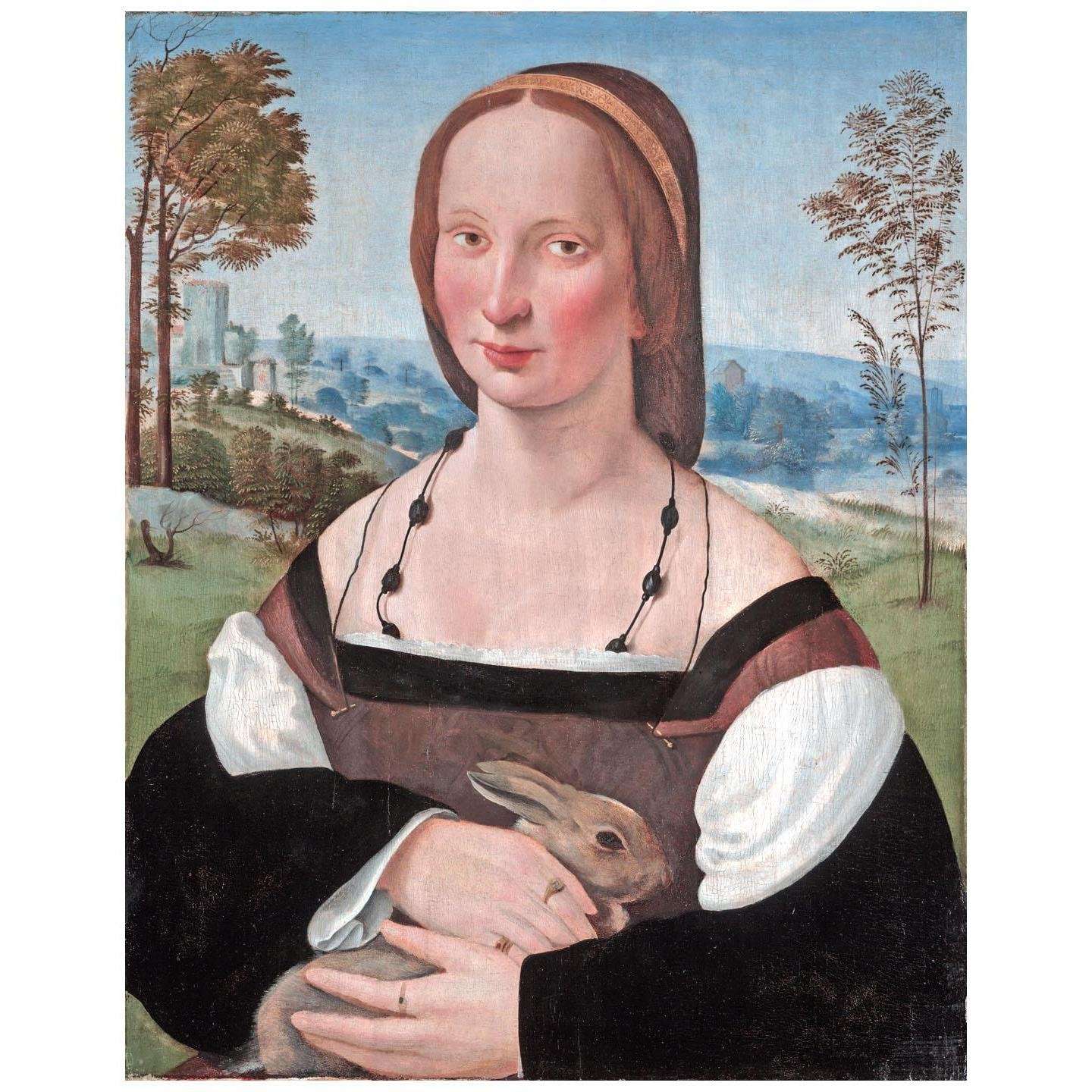  Ridolfo del Ghirlandaio. Donna con coniglio. 1508. Yale University Art Gallery
