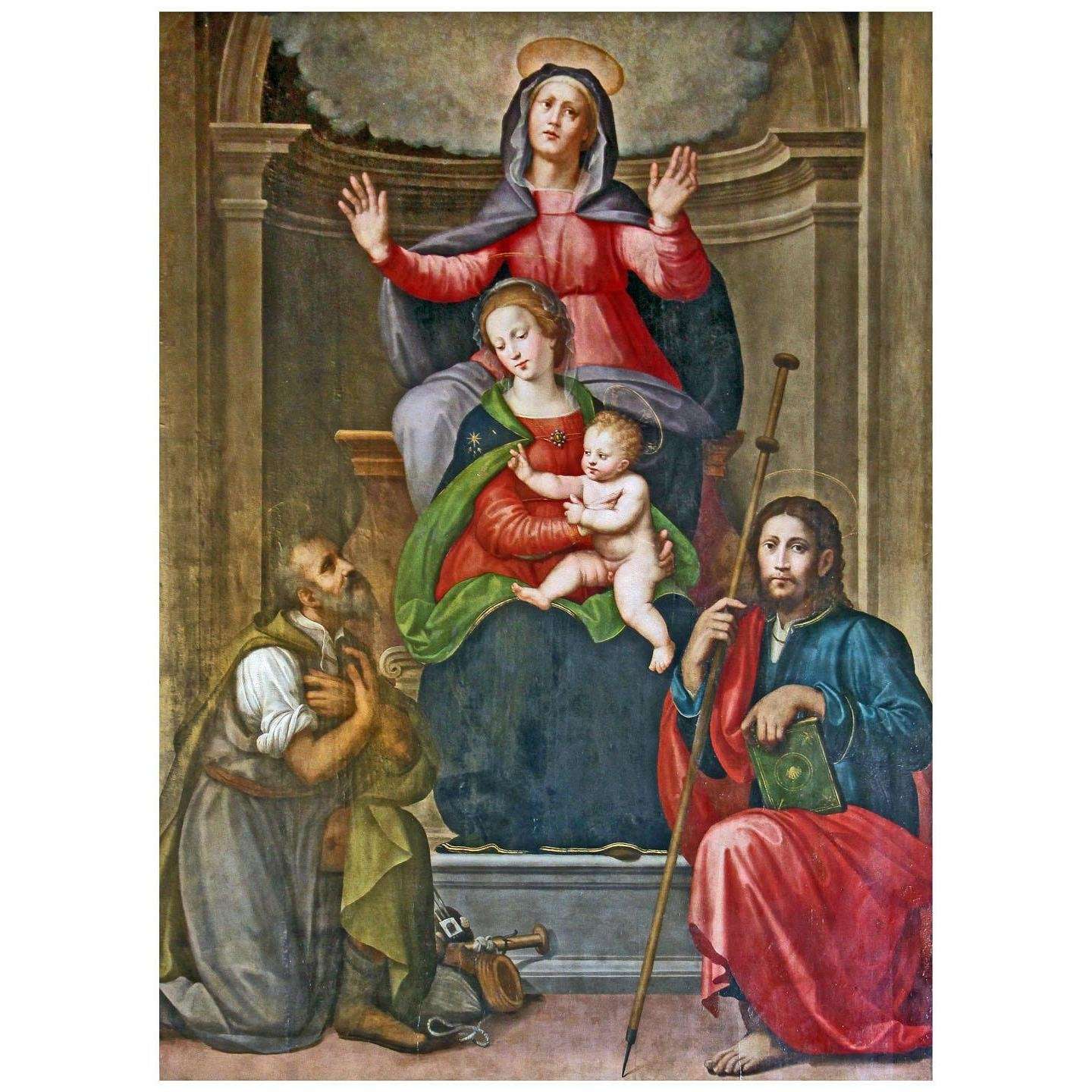  Ridolfo del Ghirlandaio. Madonna col Bambino, Sant'Anna e Santi. 1530. Santo Spirito Prato