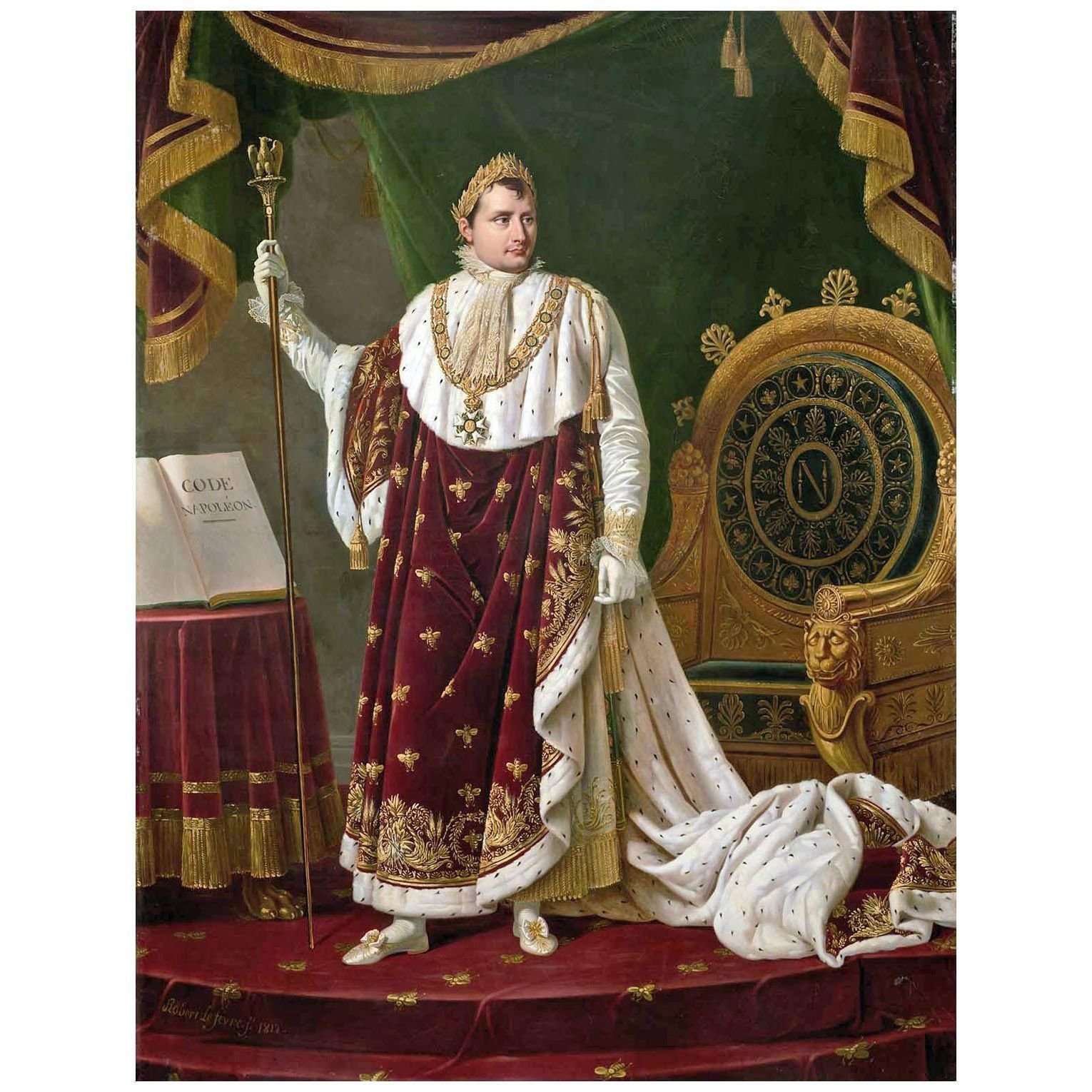  Robert Lefevre. Napol?on I dans robes de couronnement. 1812. Boston Museum of Arts