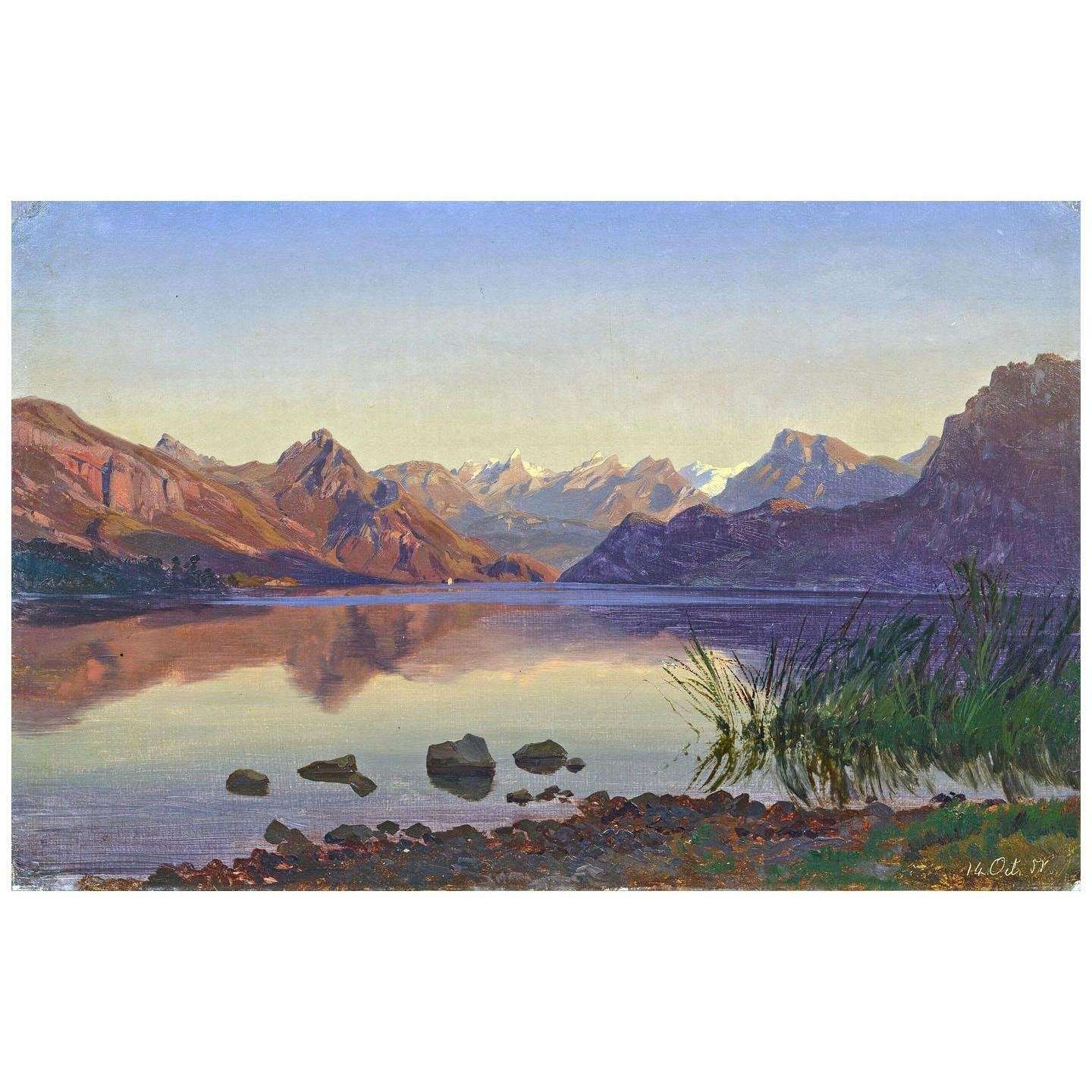  Robert Zund. Abend am Vierwaldst?ttersee. 1851. Privatsammlung