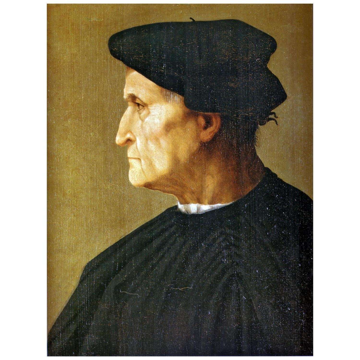  Rosso Fiorentino. Uomo in nero di profilo. 1520. Palazzo Pitti Firenze
