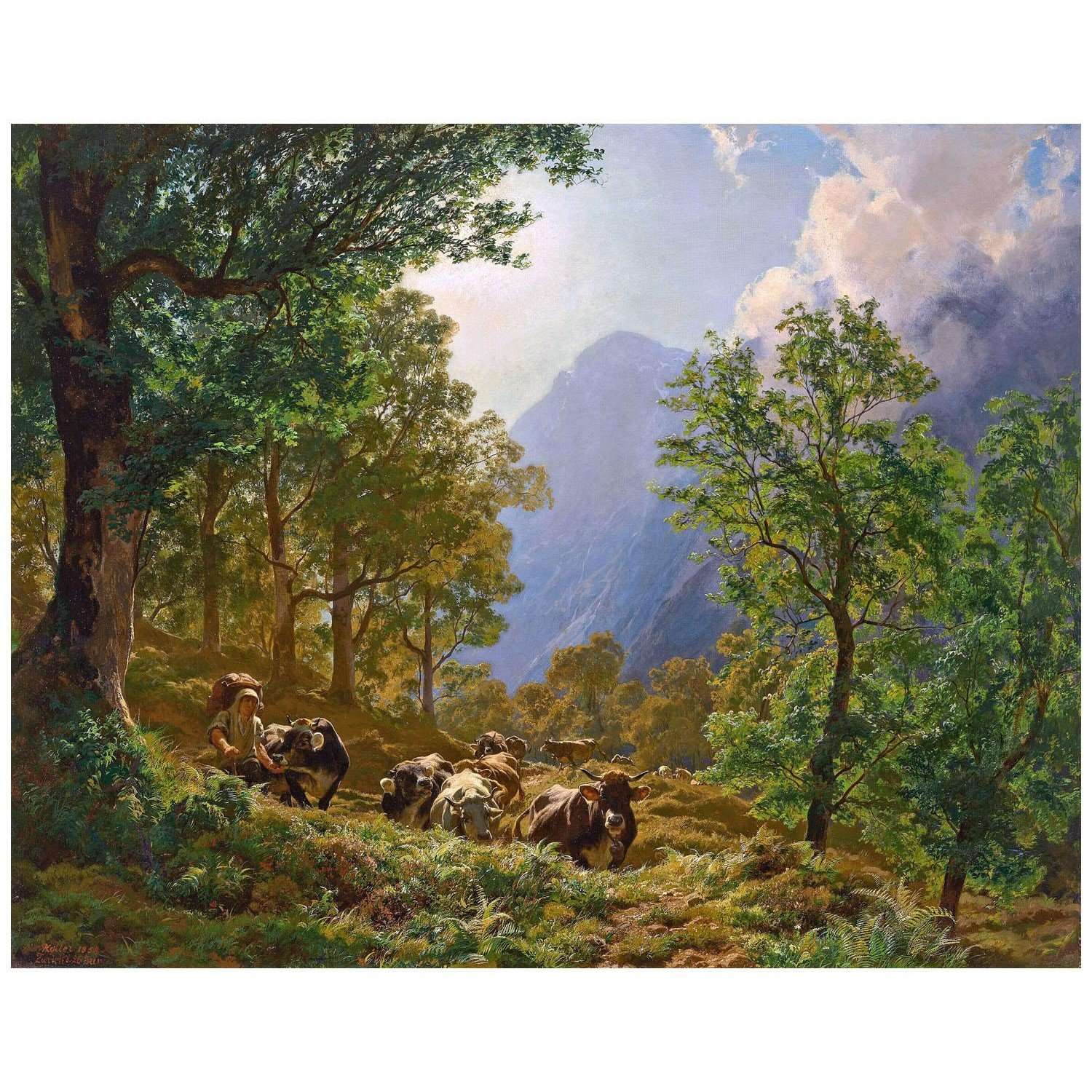  Rudolf Koller. Hirte mit K?hen. 1858. Privatbesitz