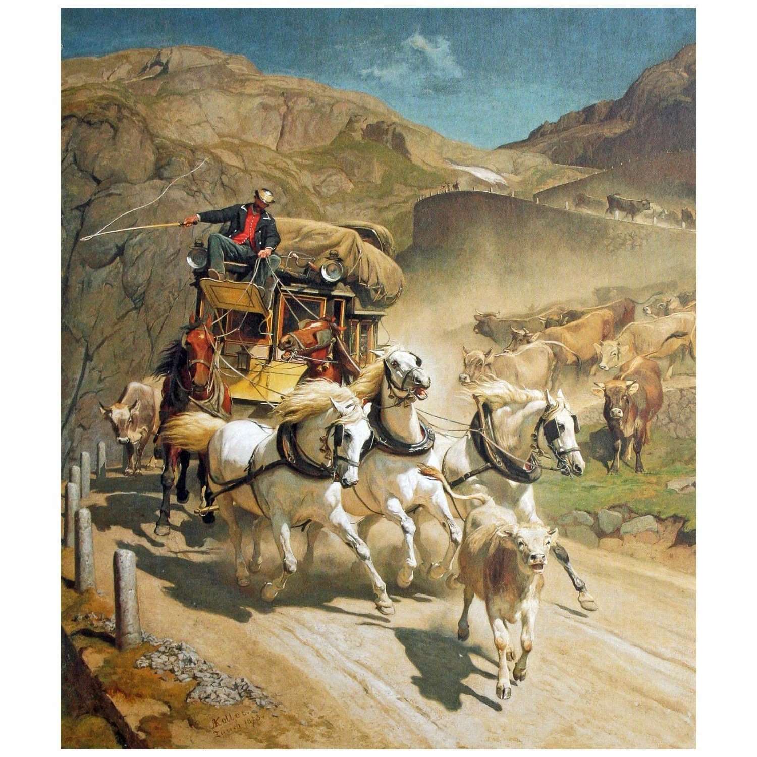  Rudolf Koller. Die Gotthardpost. 1873. Kundthaus Zurich