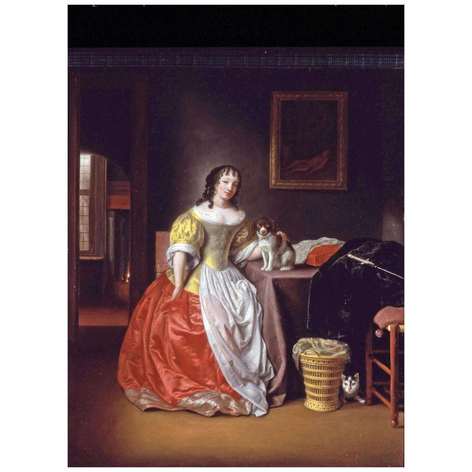   Samuel van Hoogstraten. Woman with Dog. 1670. Dordrecht Museum