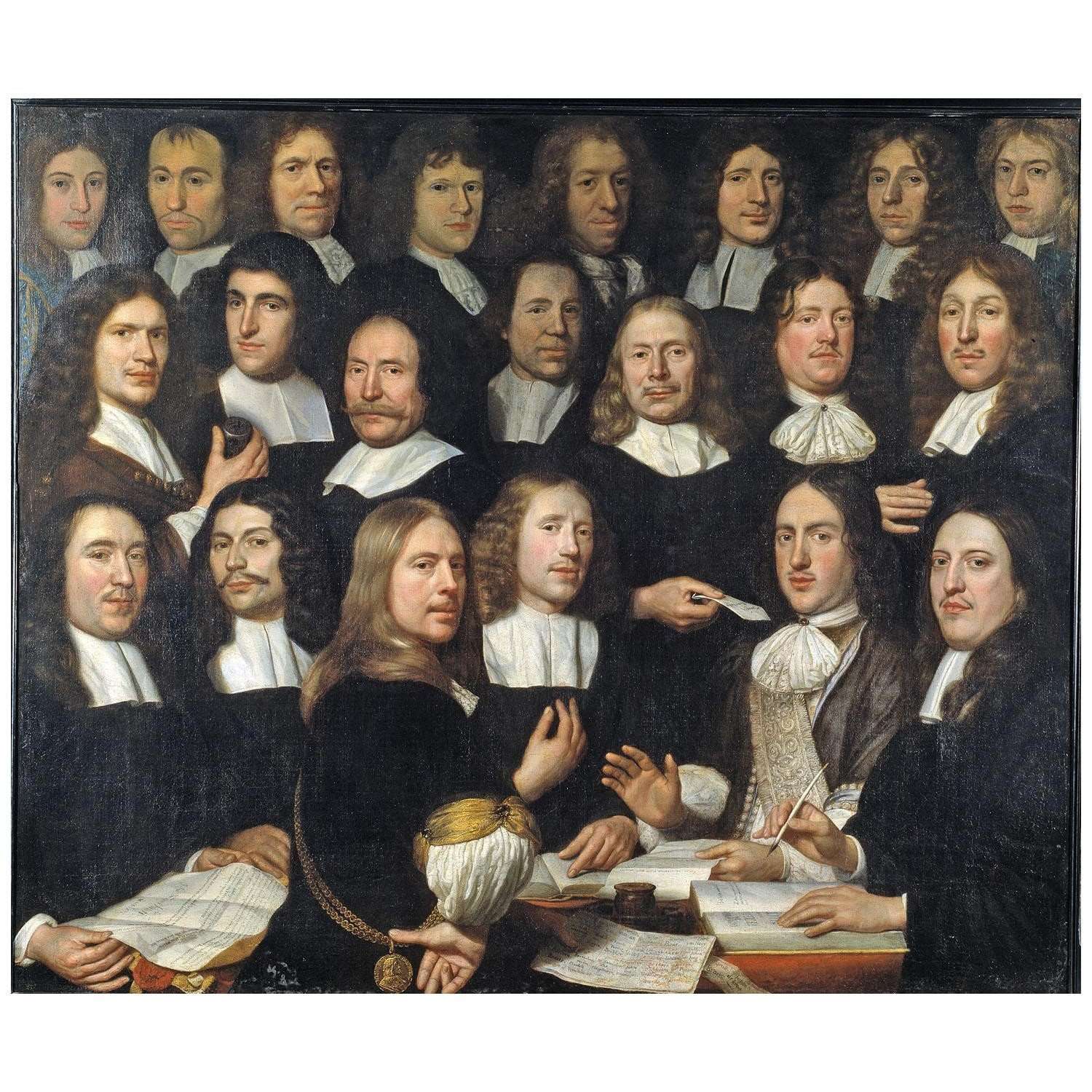   Samuel van Hoogstraten. Group Portrait of Mint Masters. 1674. Dordrecht Museum
