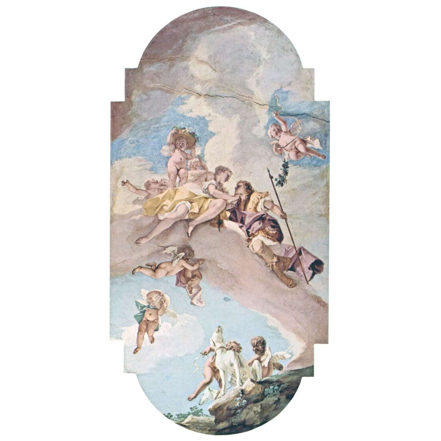  Sebastiano Ricci. Venere e Adone. Affresco. 1706. Palazzo Pitti Firenze
