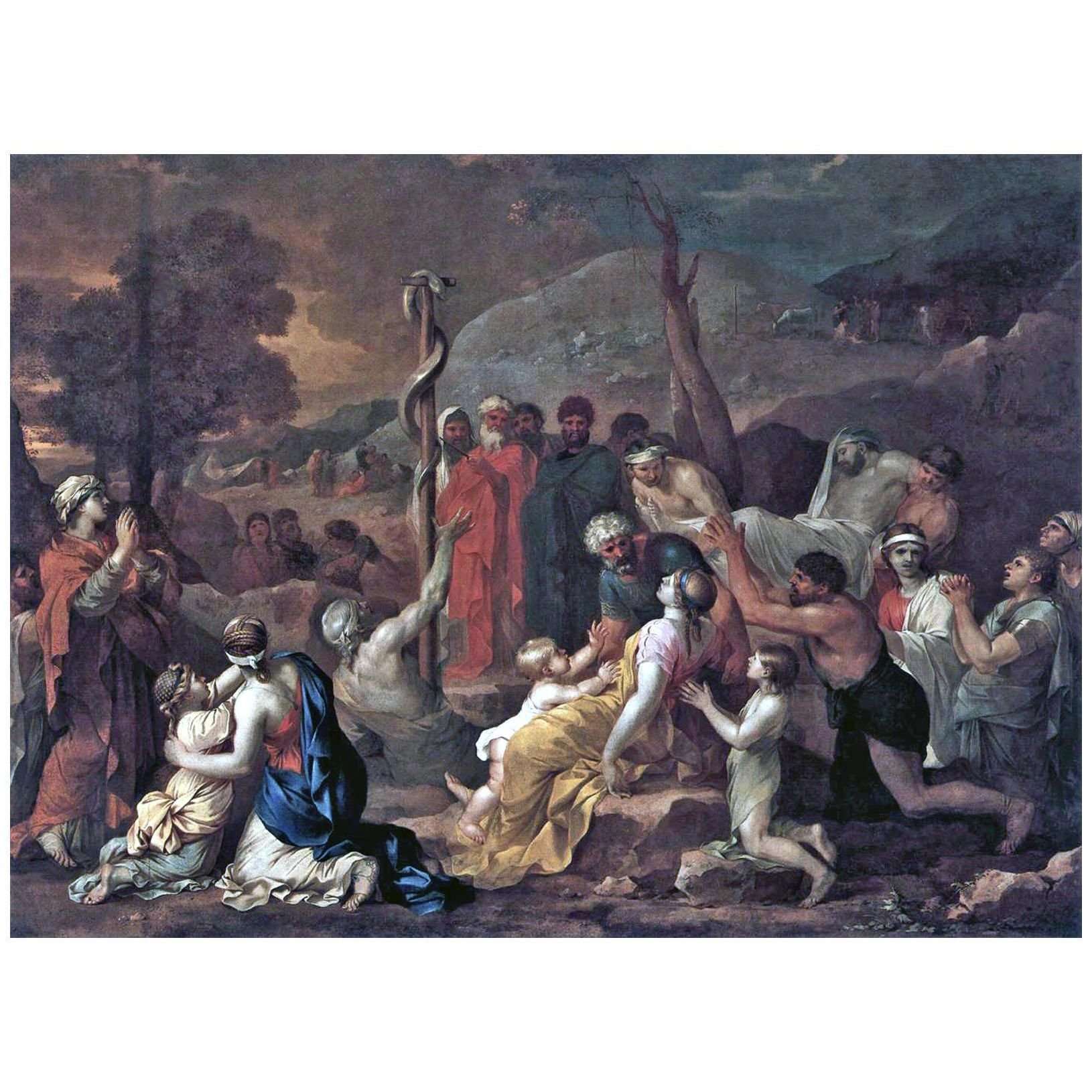 Sebastien Bourdon. Mo?se et le Serpent d'Airain. 1653-1654. Museo del Prado