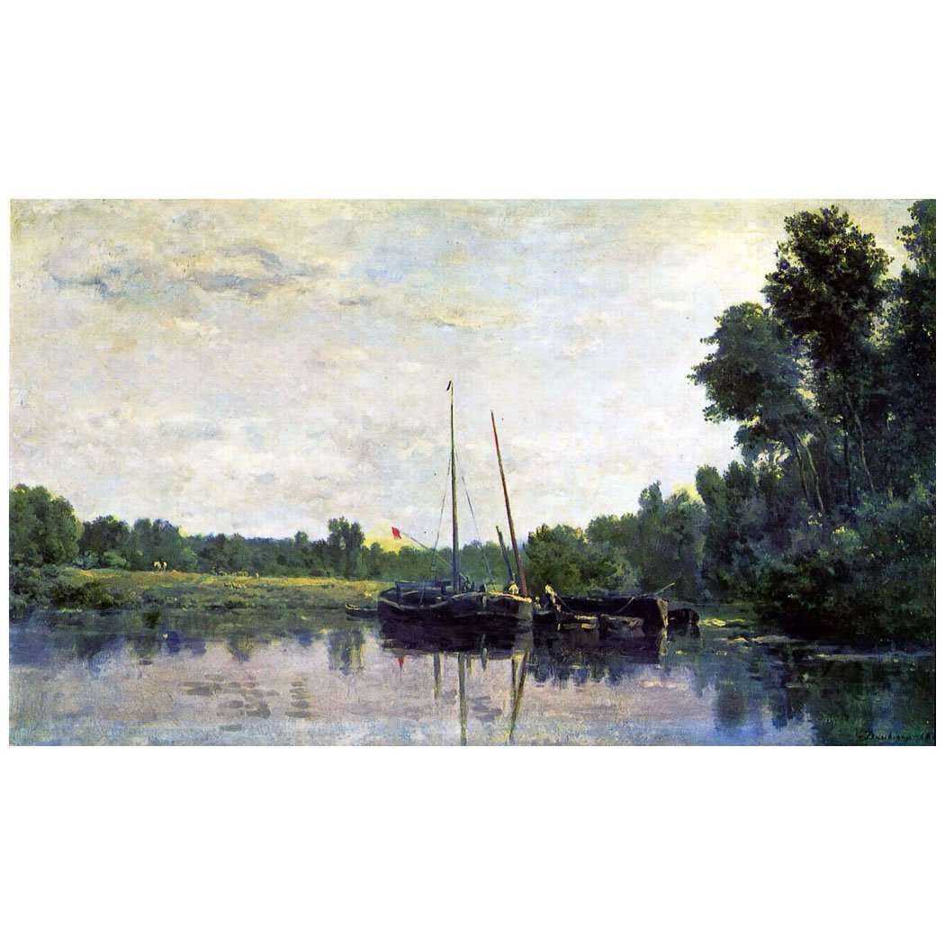  Charles-Fran?ois Daubigny. Bateaux sur lOise. 1867. Louvre, Paris
