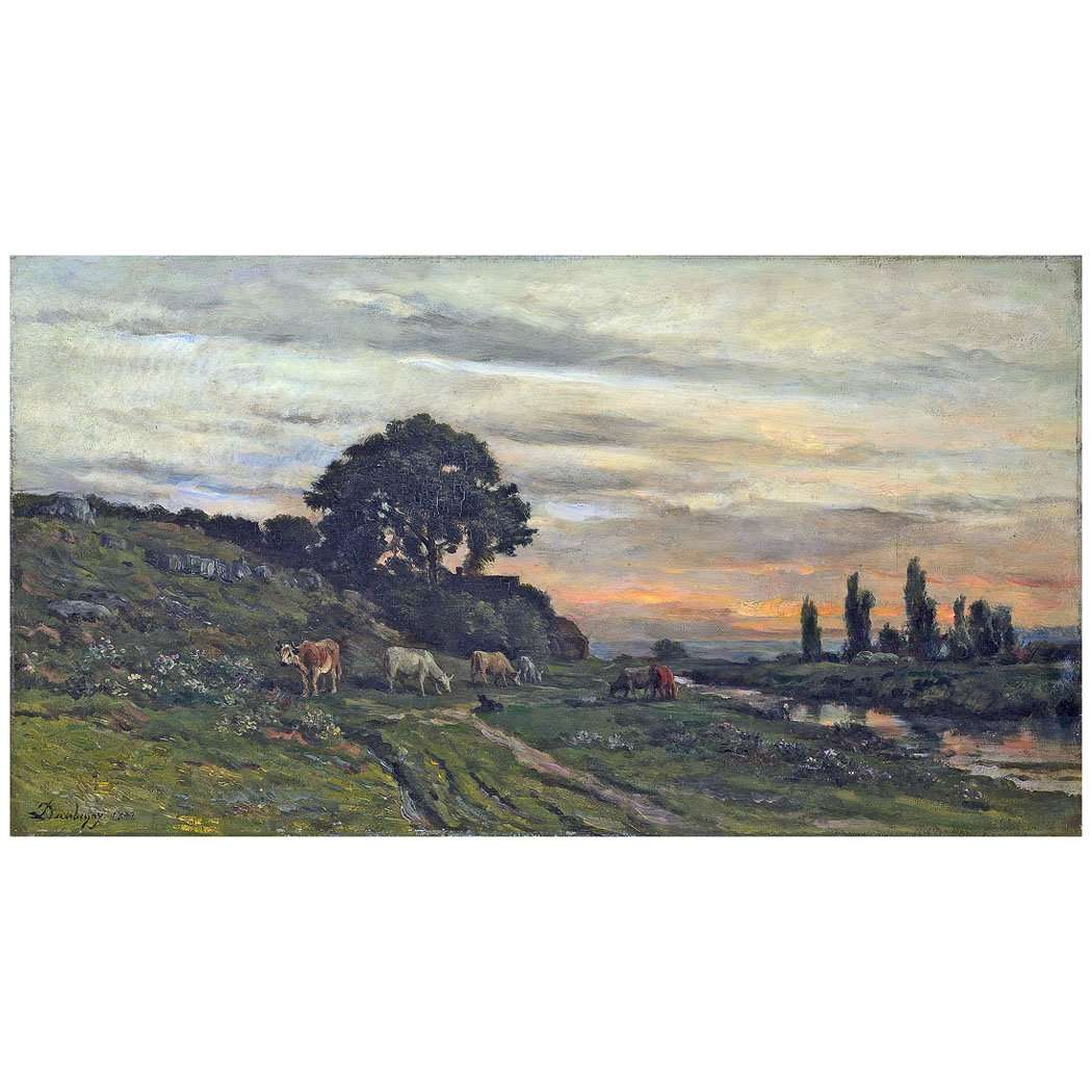  Charles-Fran?ois Daubigny. Paysage avec des vaches. 1872. National Gallery, London