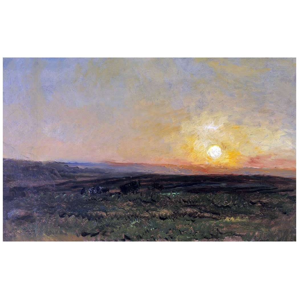  Charles-Fran?ois Daubigny. Coucher de soleil pr?s de Villerville. 1876. Masdag, Den Haag