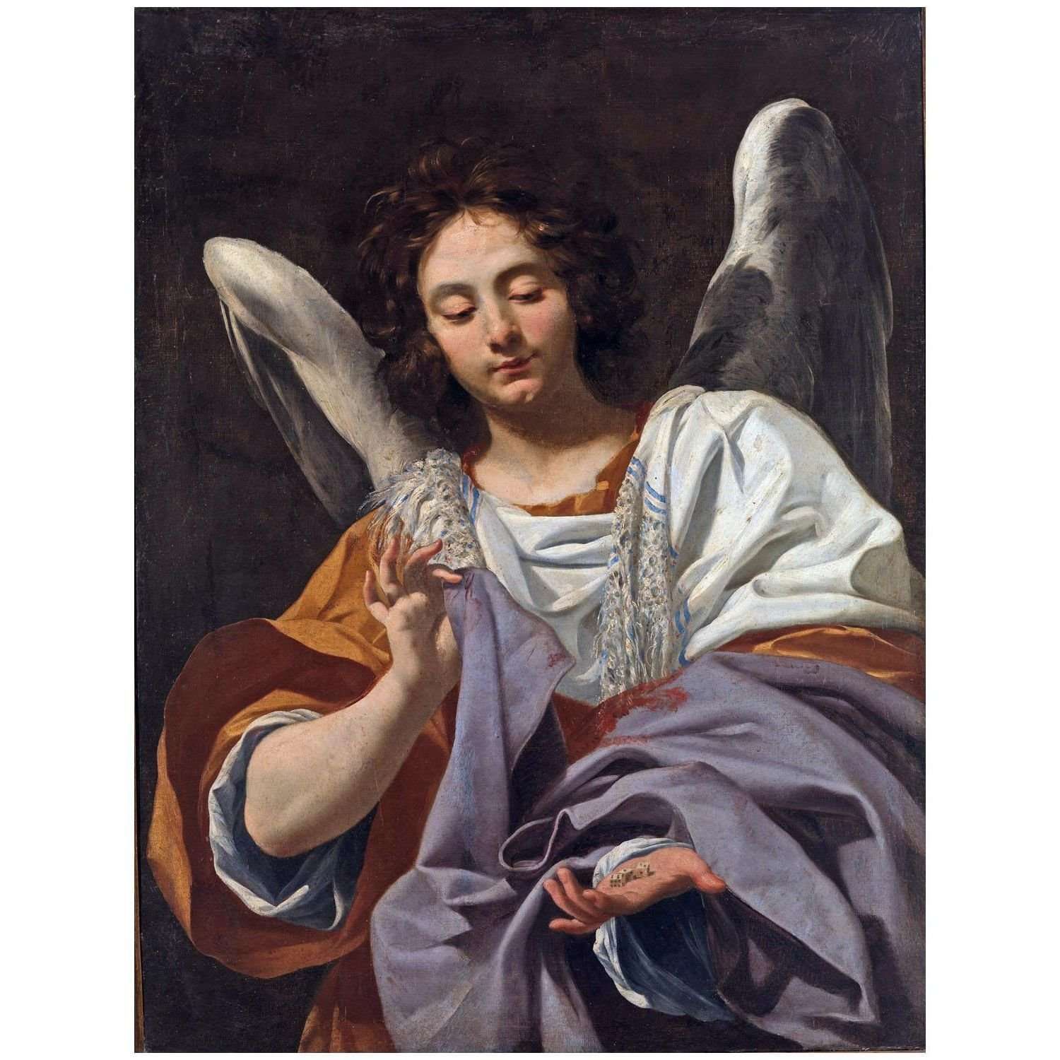  Simon Vouet. Ange avec d?s et tunique. 1615-1620. Museo di Capodimonte Naples