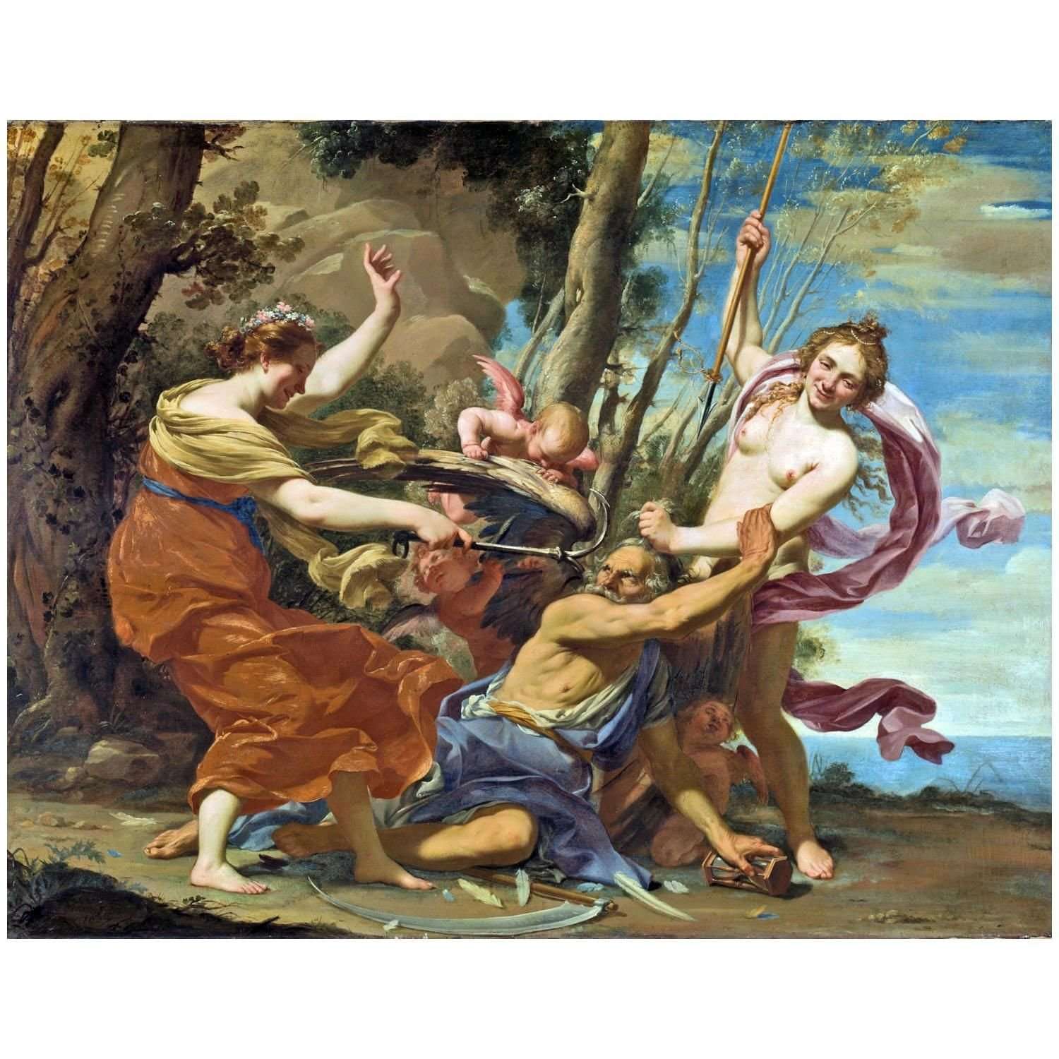  Simon Vouet. Le temps vaincu par l'amour, la beaut? et l'espoir. 1627. Museo del Prado