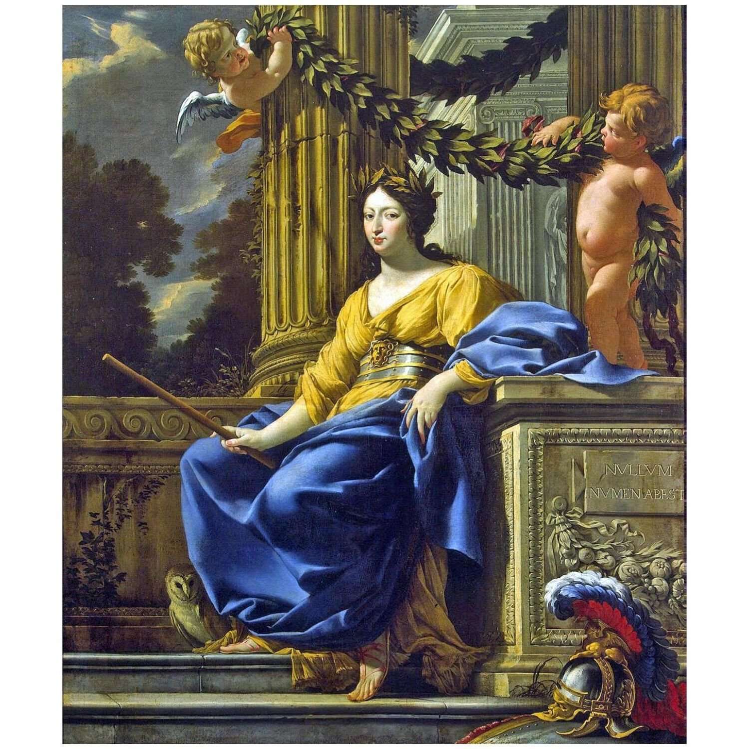  Simon Vouet. Portrait all?gorique d'Anna d'Autriche en Minerve. 1643-1645. Hermitage
