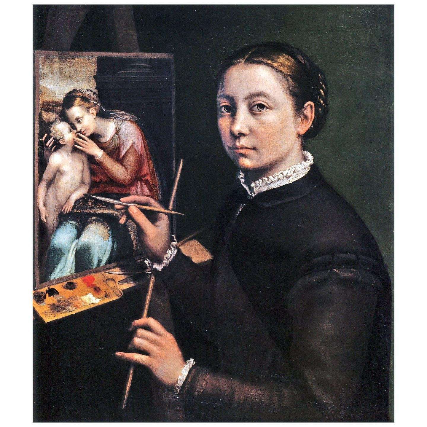  Sofonisba Anguissola. Autoritratto al cavalletto. 1556. Lancut Castle