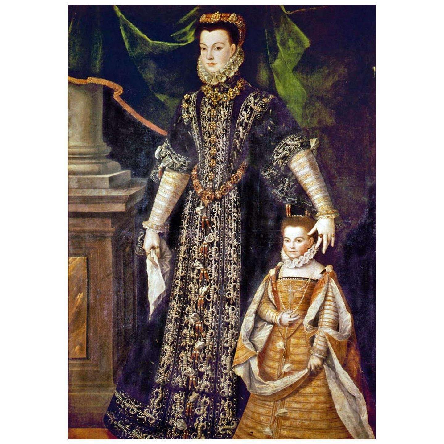  Sofonisba Anguissola. Elisabetta di Valois con la figlia. 1565. Musee basque Bayonne
