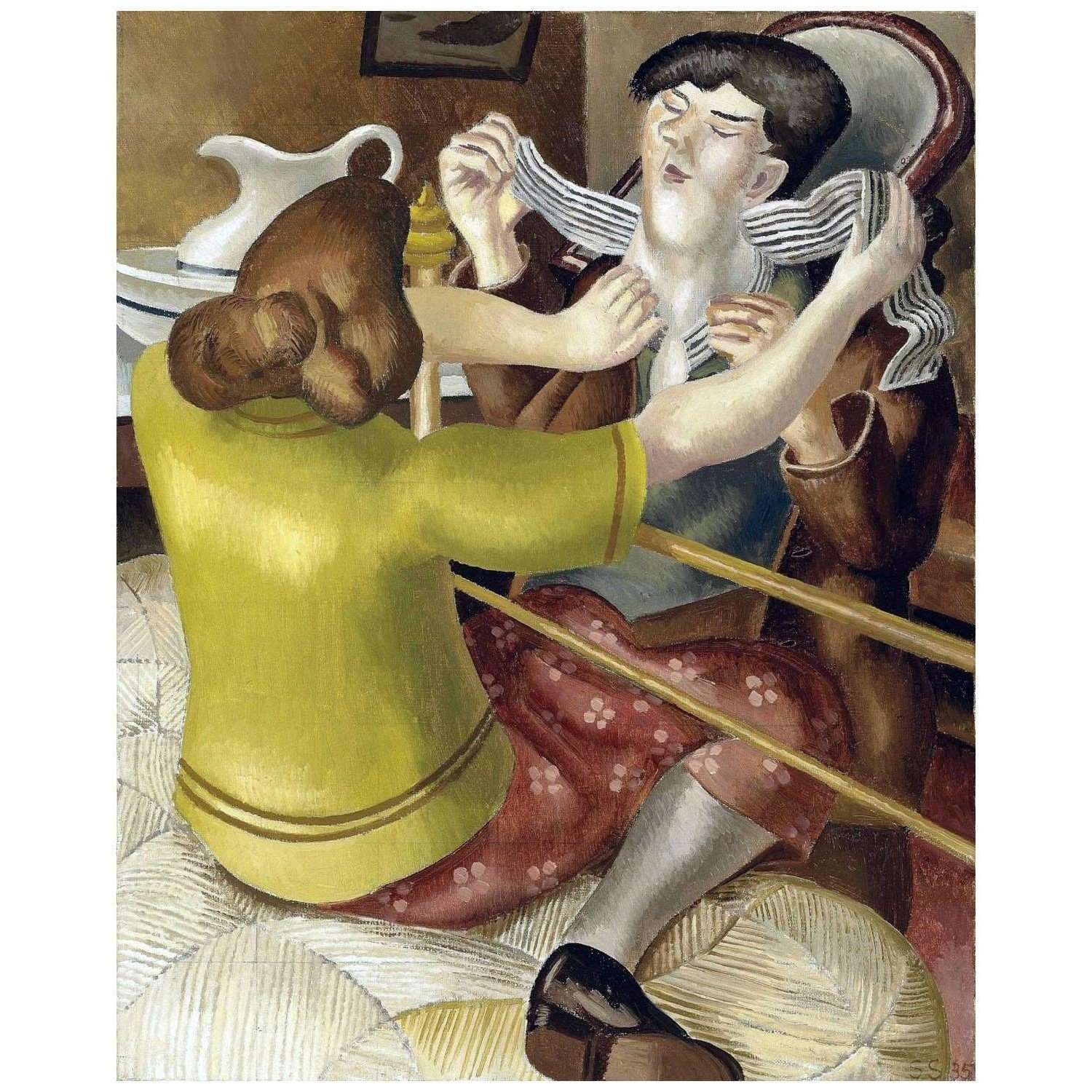  Stanley Spencer. Taking off Collar. 1935. Private collection