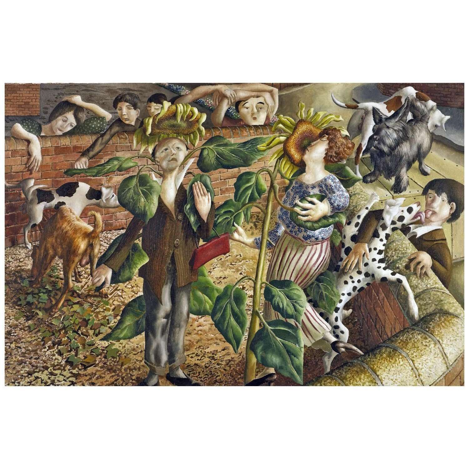  Stanley Spencer. Sunflowers and Dogs. 1937. Private collection
