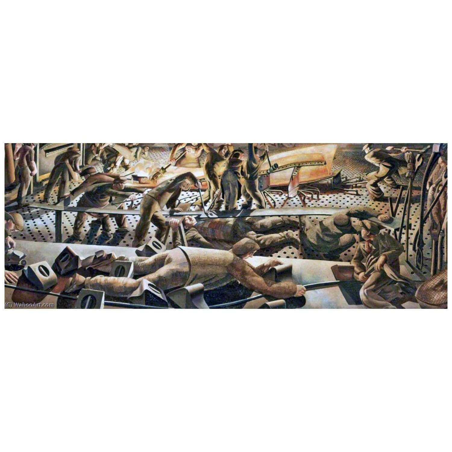  Stanley Spencer. Shipbuilding (Part). 1943. Riverside Museum Glasgow