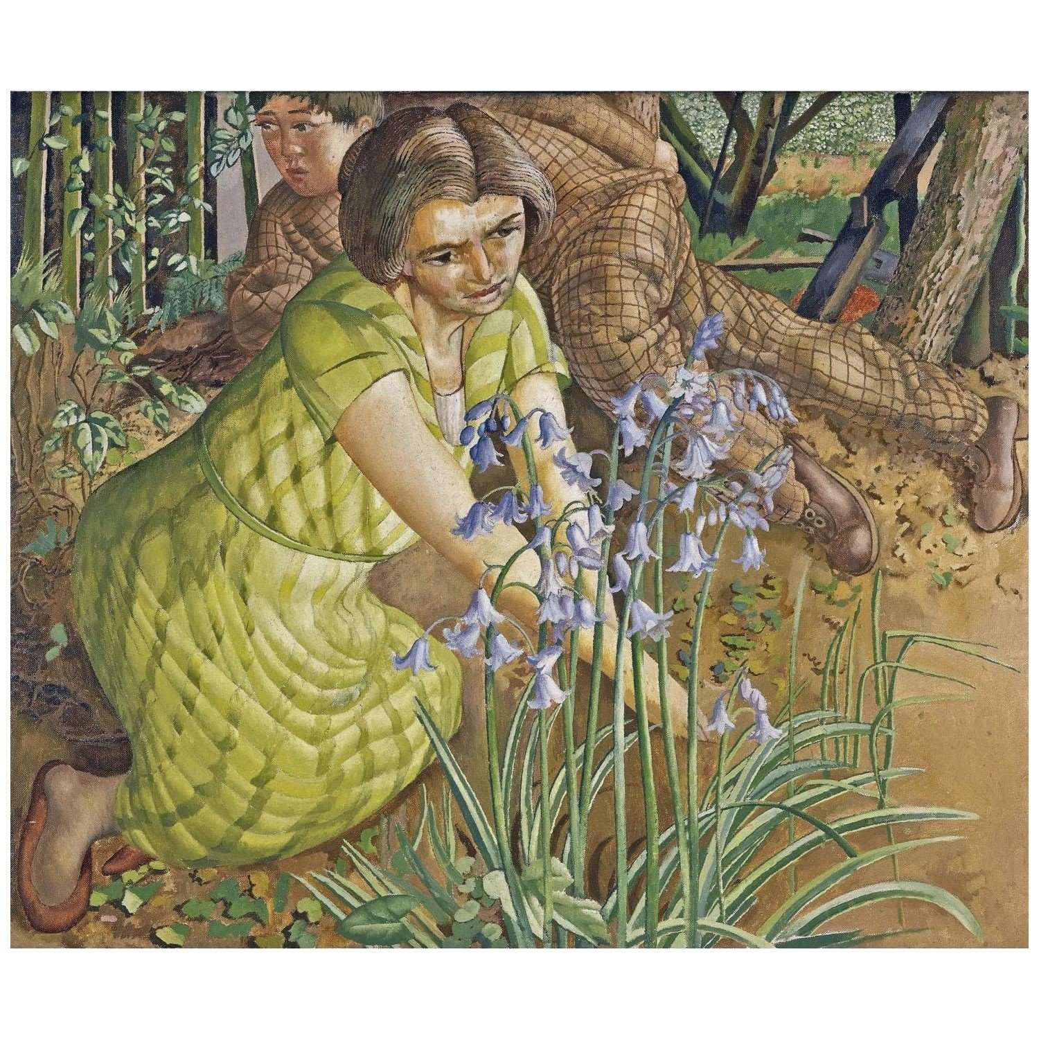  Stanley Spencer. Hilda with Bluebells. 1955. Private collection