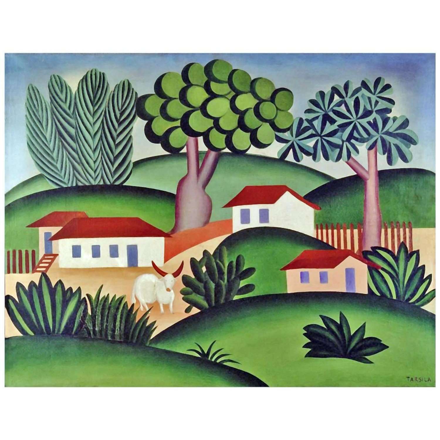   Tarsila do Amaral. Paisagem com Touro. 1925. Museu de Arte do Rio