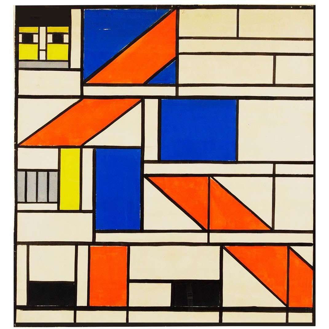   Theo van Doesburg. The Mower. Design for Leaded Light Window. 1921