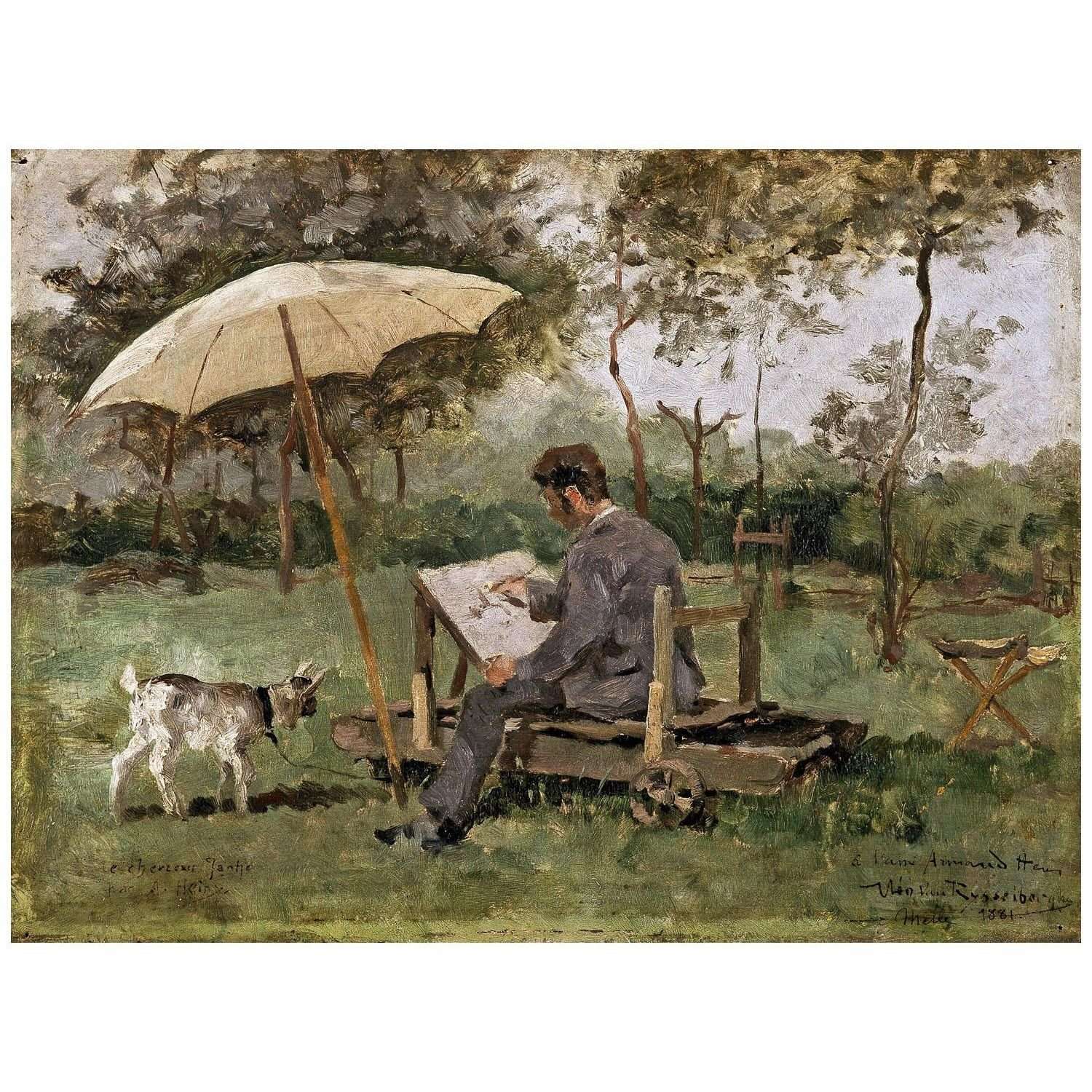   Theo van Rysselberghe. Armand Heins peint en plein air. 1881. MSK Ghent