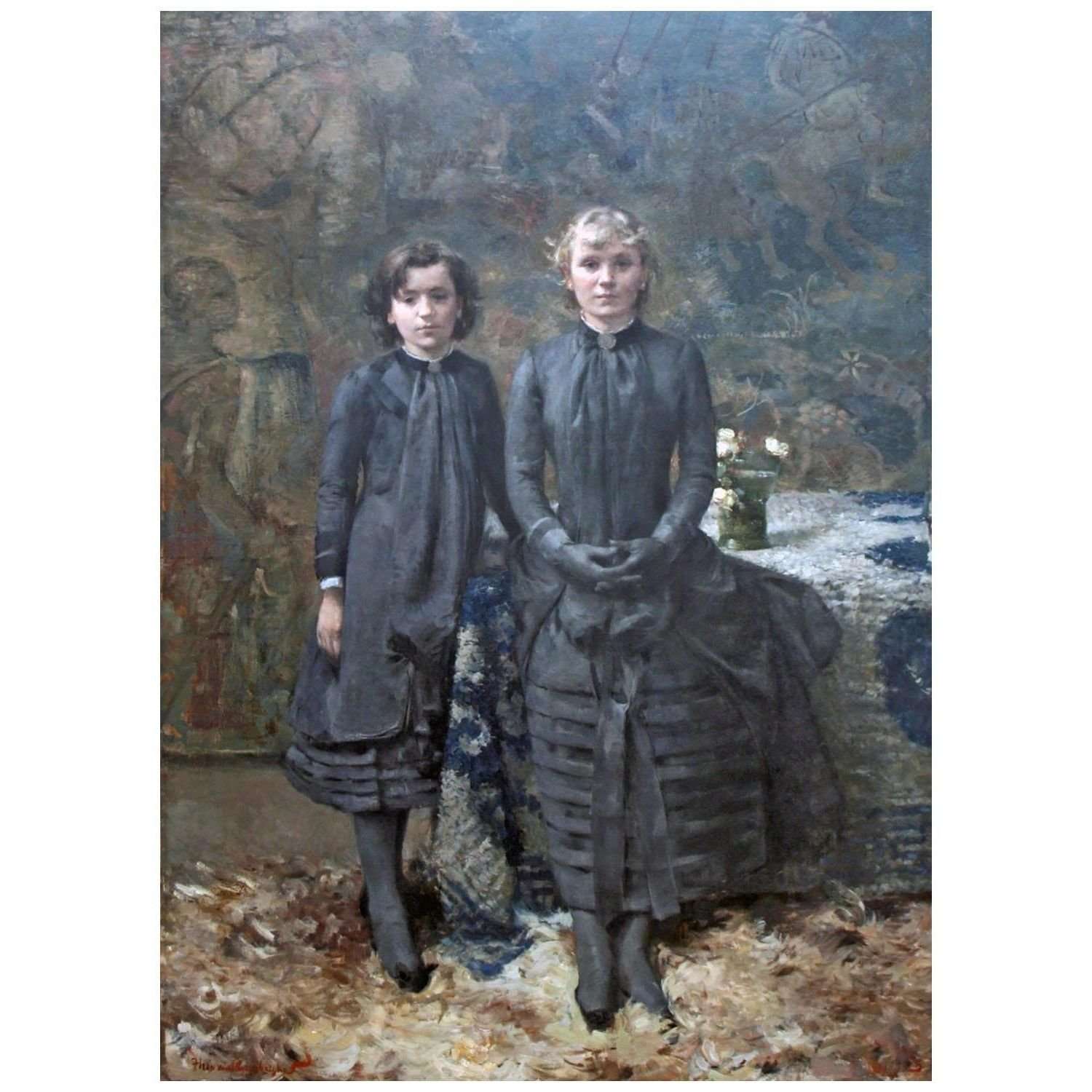   Theo van Rysselberghe. Les soeurs du peintre Schlobach. 1884. MAMAC Liege