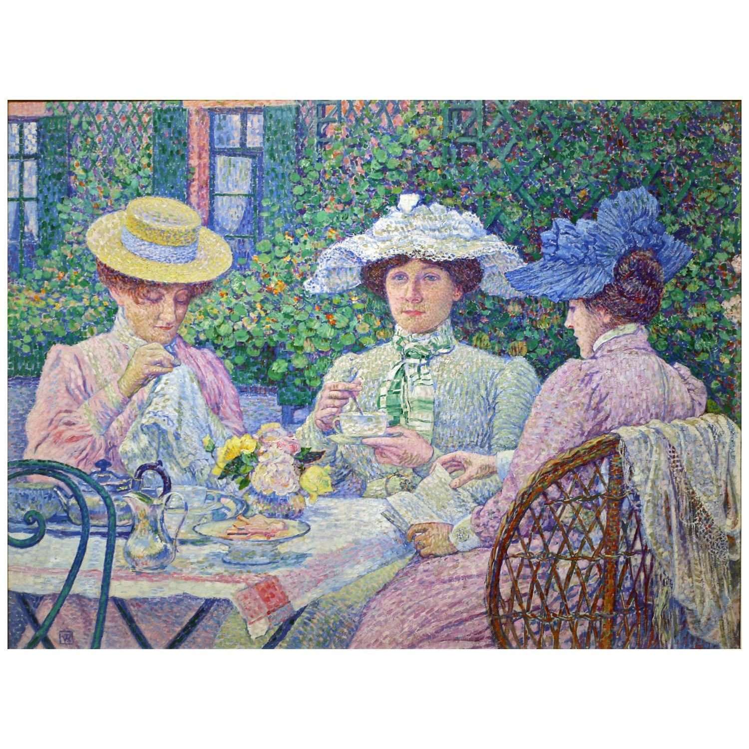   Theo van Rysselberghe. Th? dans le jardin. 1903. Musee dIxelles Brussels