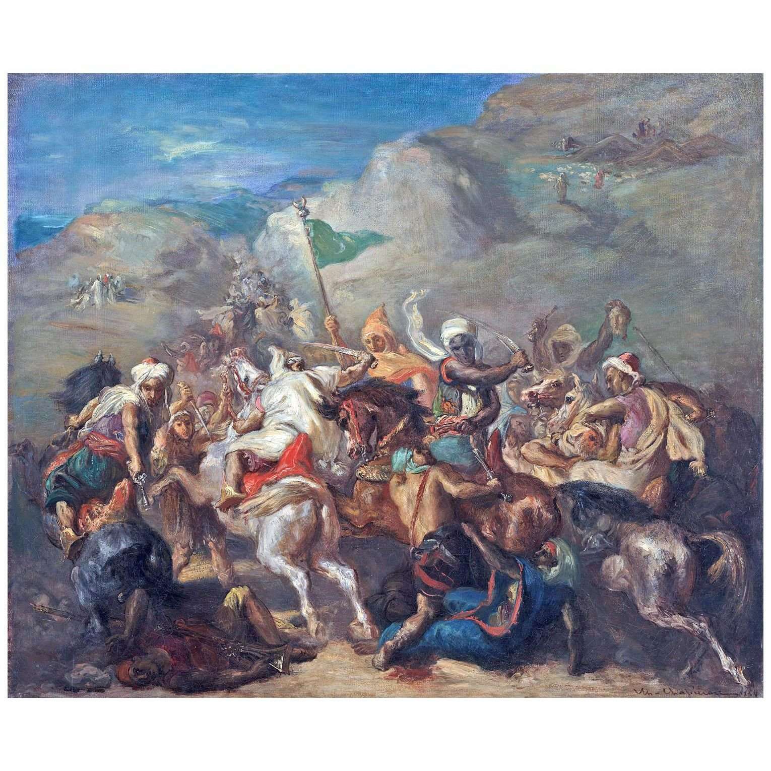  Theodore Chasseriau. Bataille des Cavaliers Arabes. 1854. Dallas Museum of Art