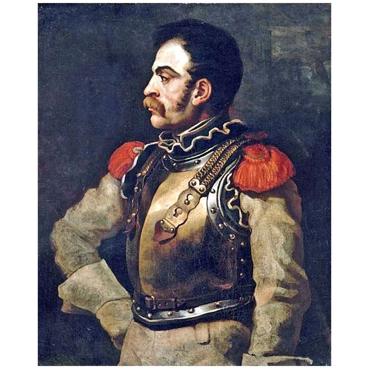  Theodore Gericault. Portrait de carabinier. 1814. Louvre Paris