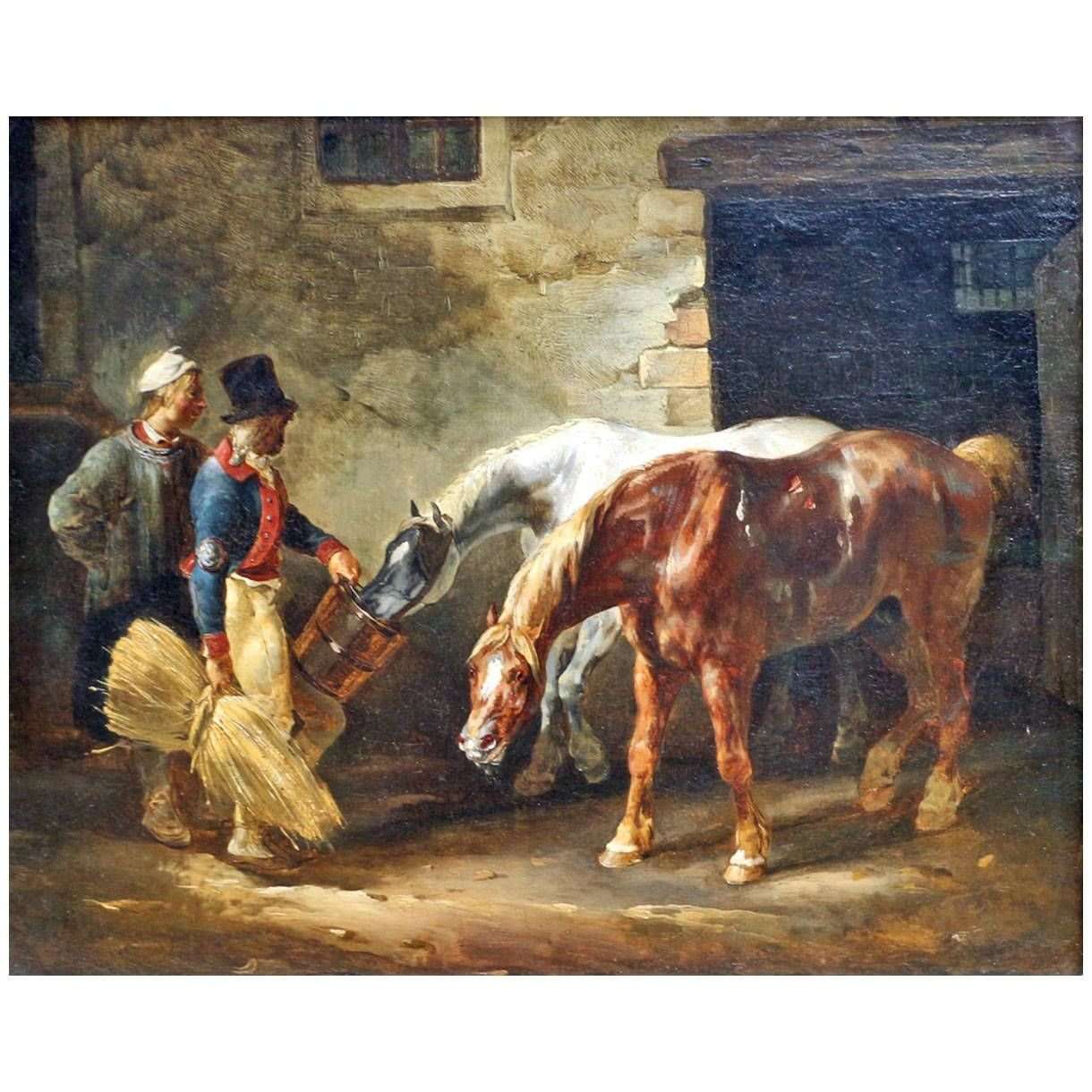  Theodore Gericault. Deux Chevaux de poste. 1820-1822. Louvre Paris